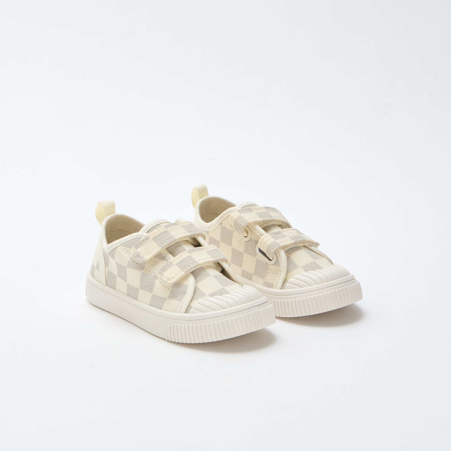 Checkerboard Print Canvas Sneakers GREY
