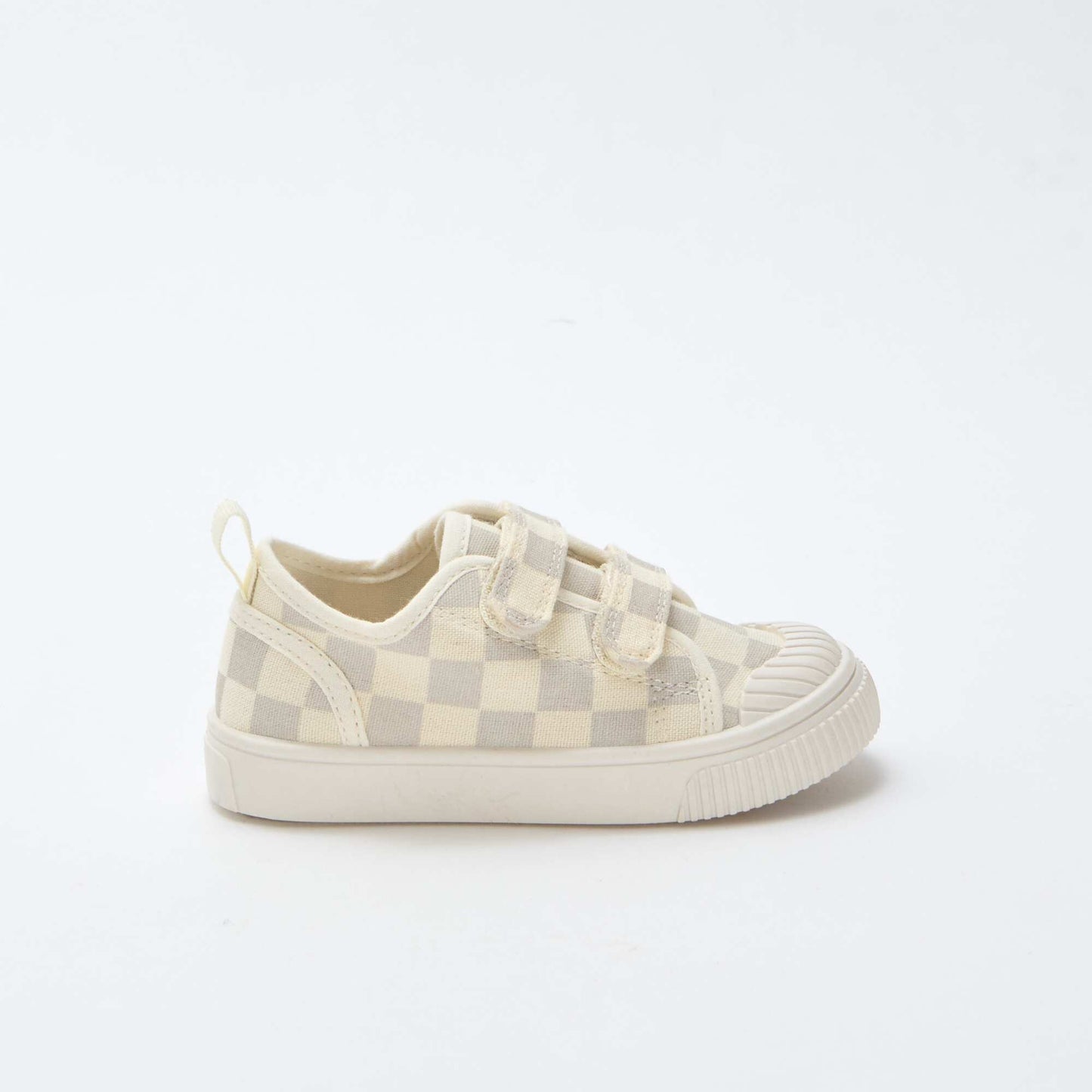 Checkerboard Print Canvas Sneakers GREY