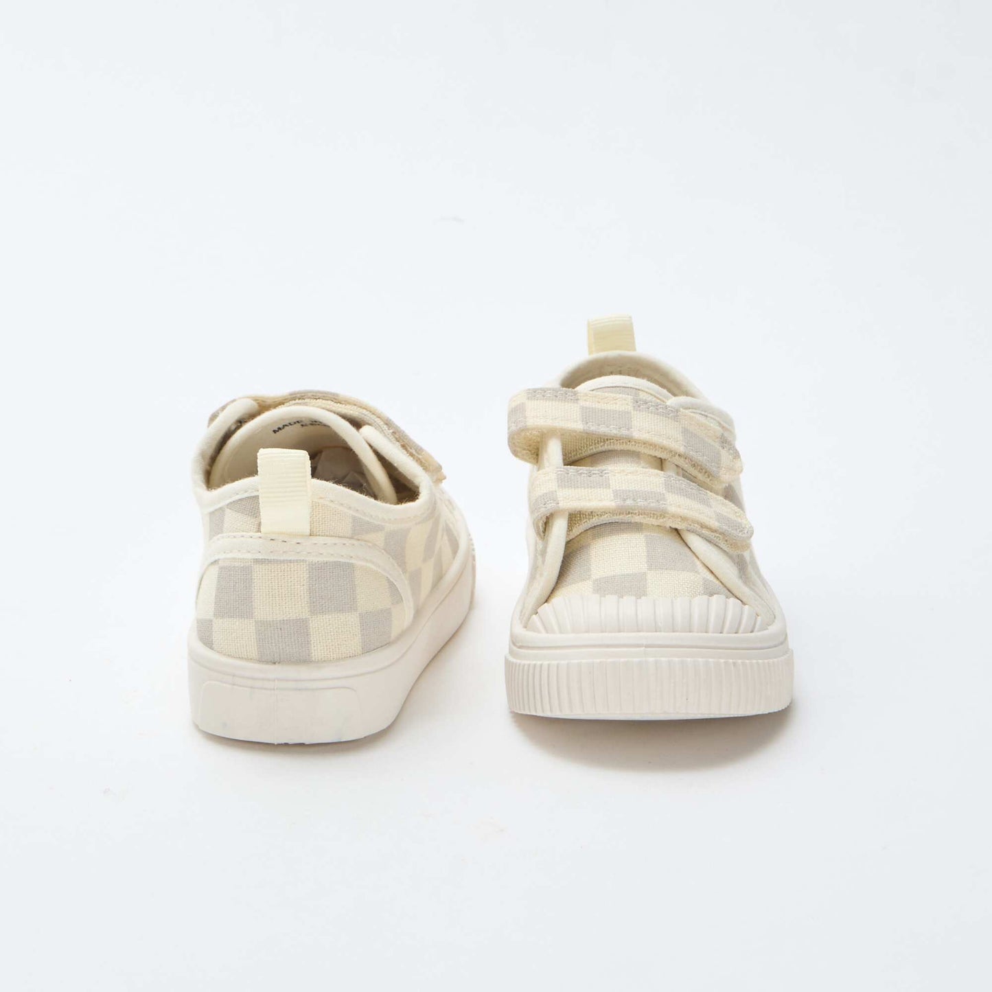 Checkerboard Print Canvas Sneakers GREY
