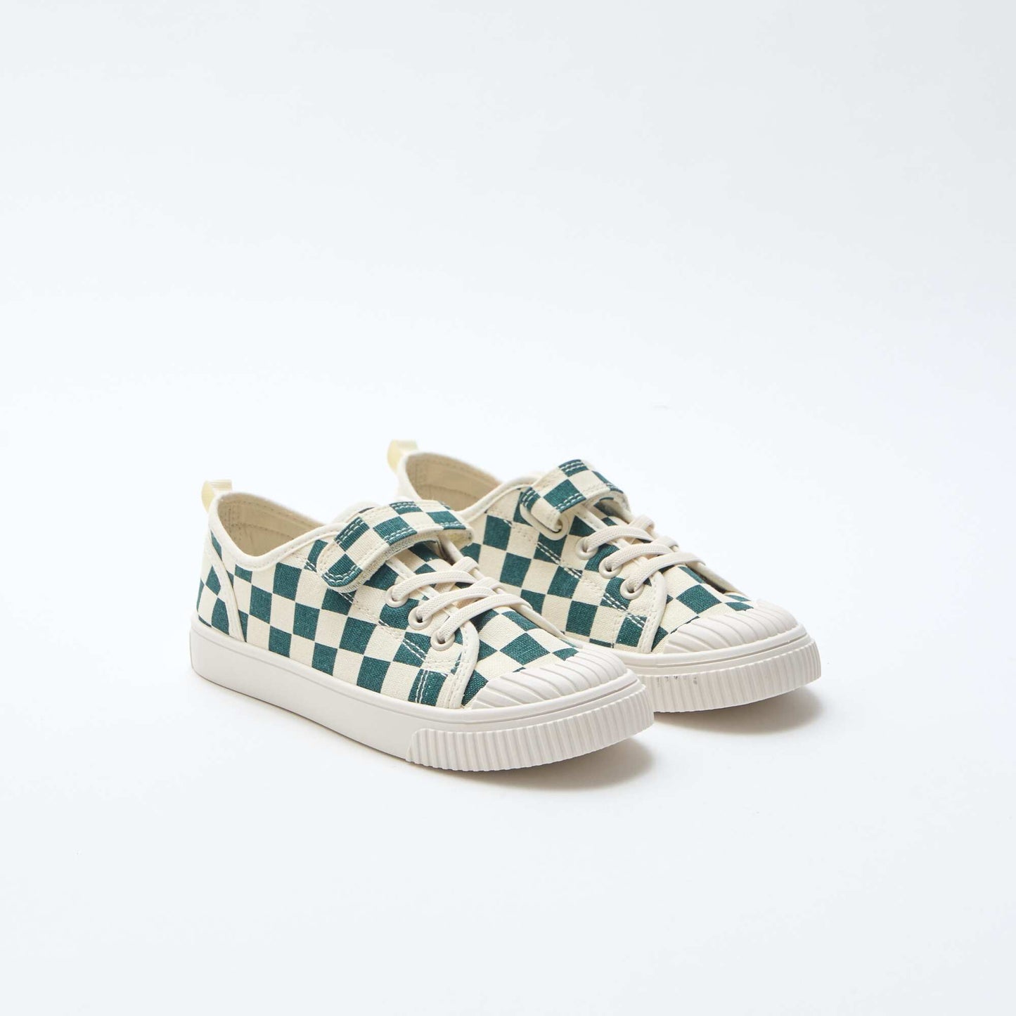 Canvas Low-Top Sneakers with Hook-and-Loop Fastening GREEN