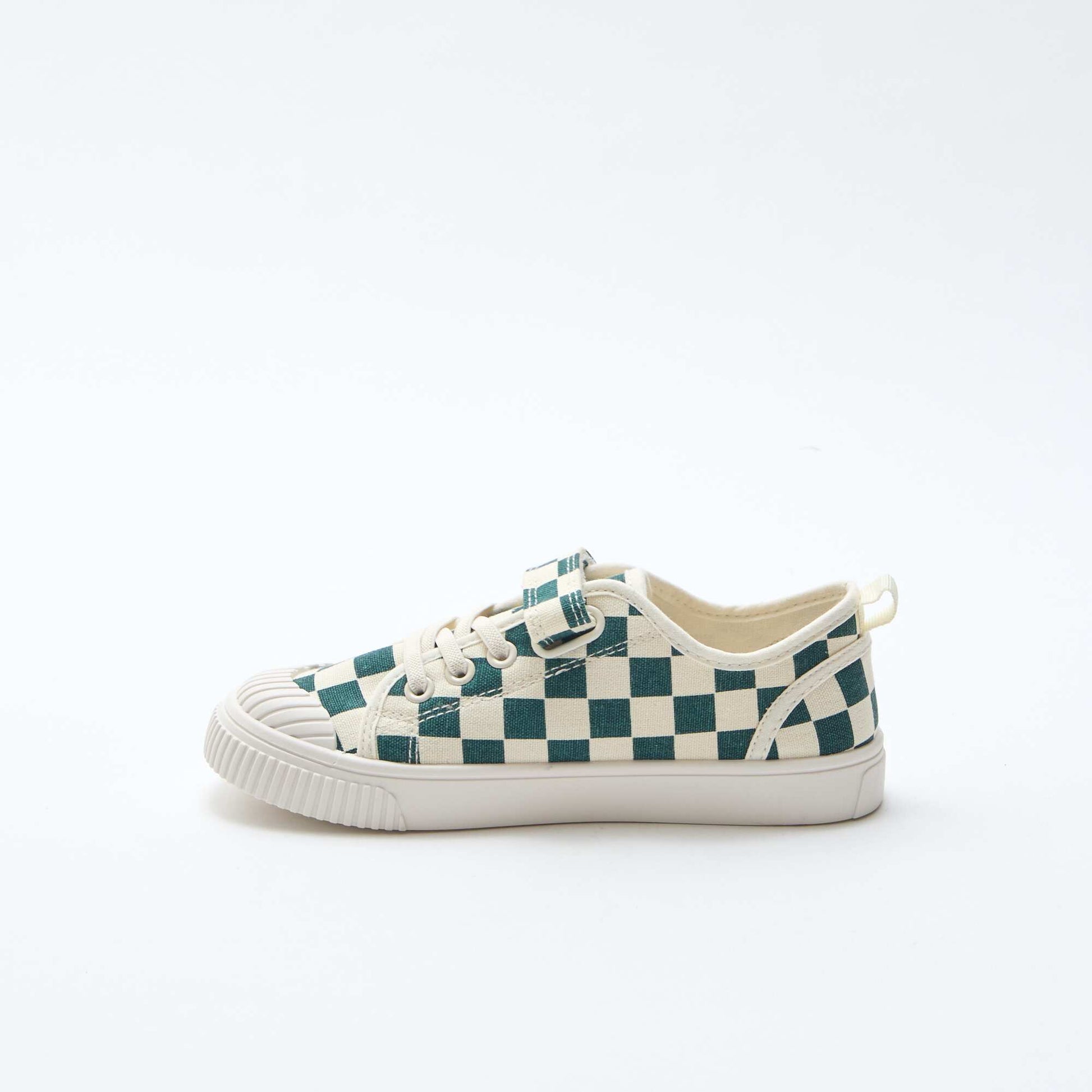 Canvas Low-Top Sneakers with Hook-and-Loop Fastening GREEN