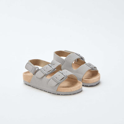 Suede Flat Sandals GREY