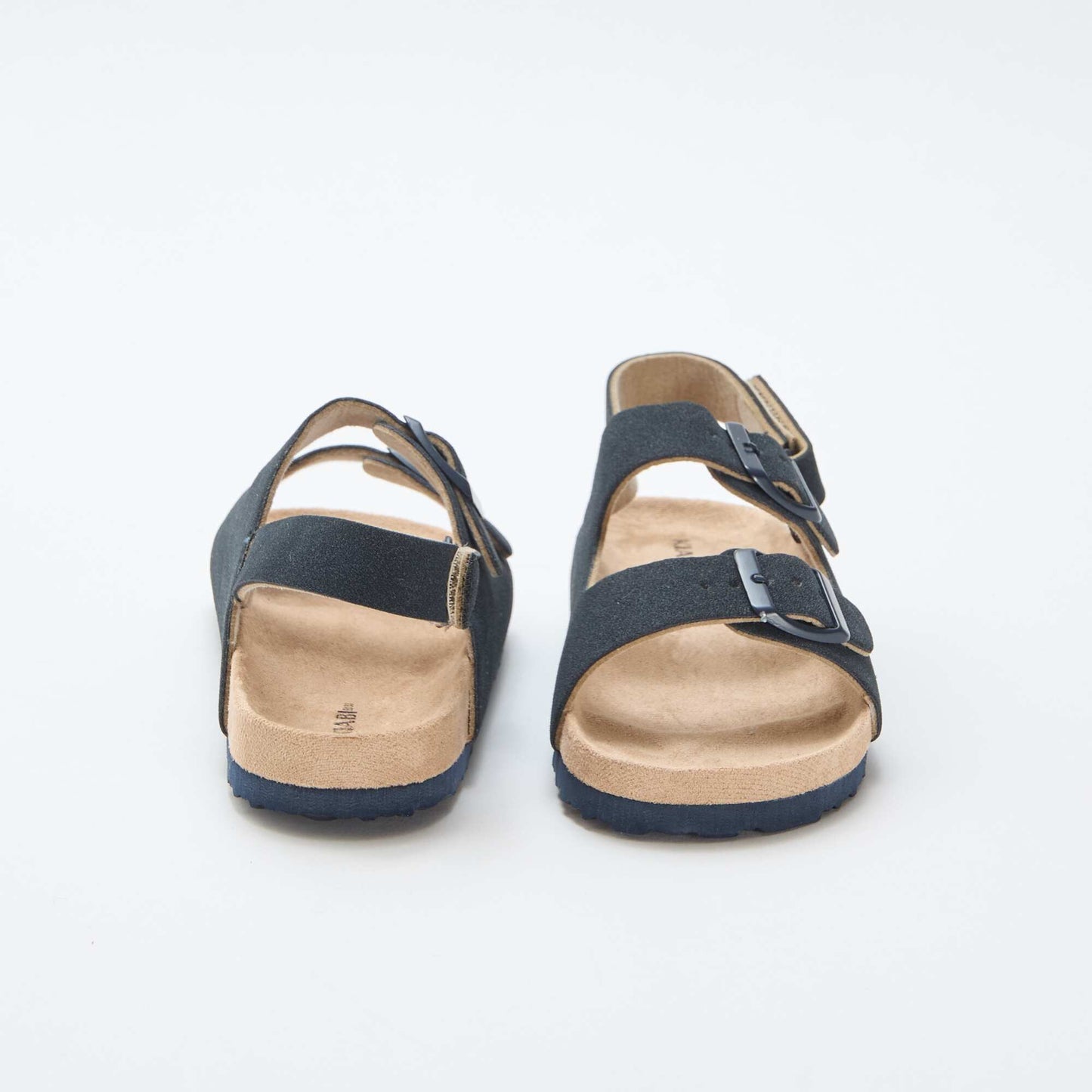 Adjustable Faux Suede Flat Sandals BLUE
