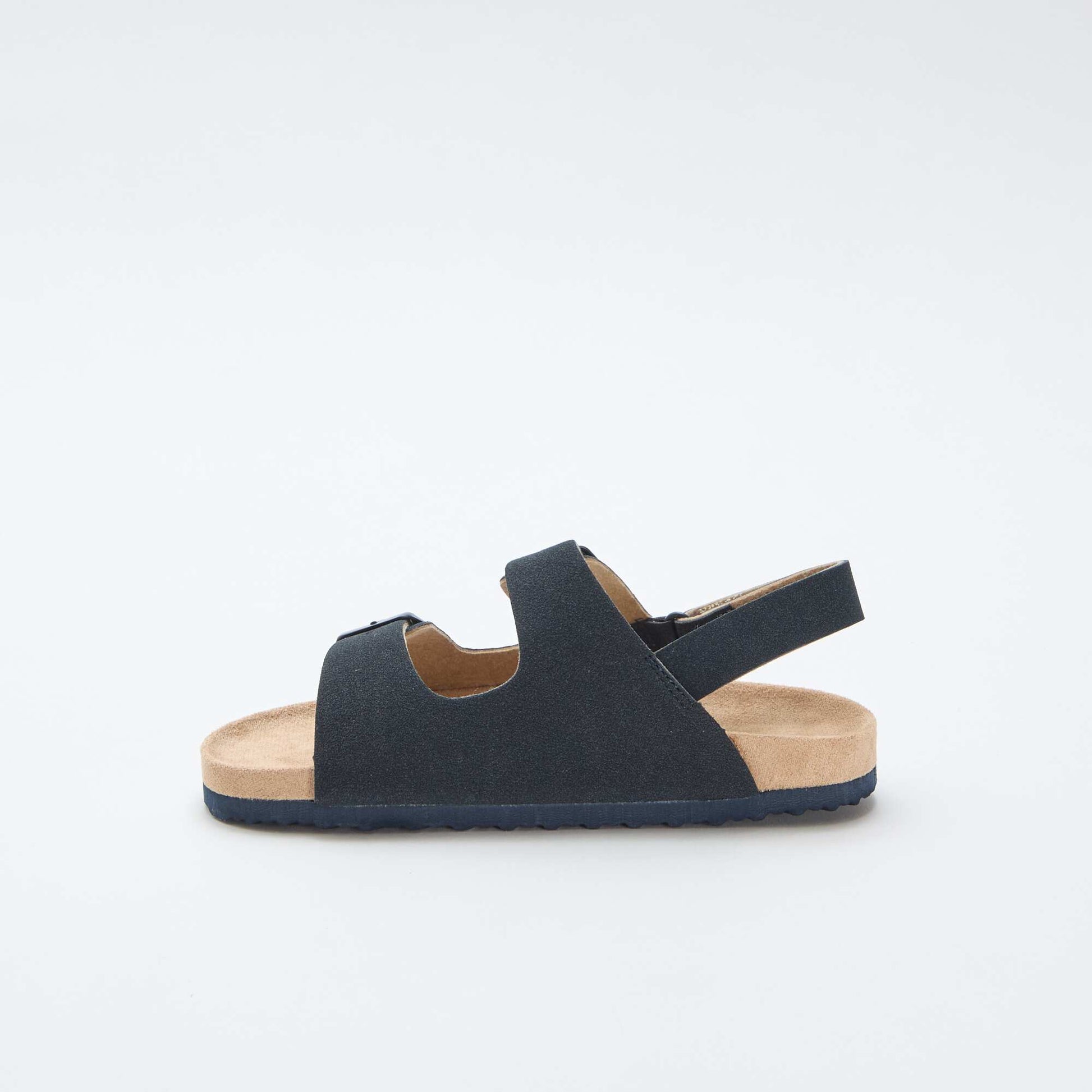 Adjustable Faux Suede Flat Sandals BLUE
