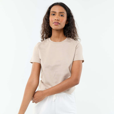 Short-Sleeve Jersey T-Shirt BEIGE