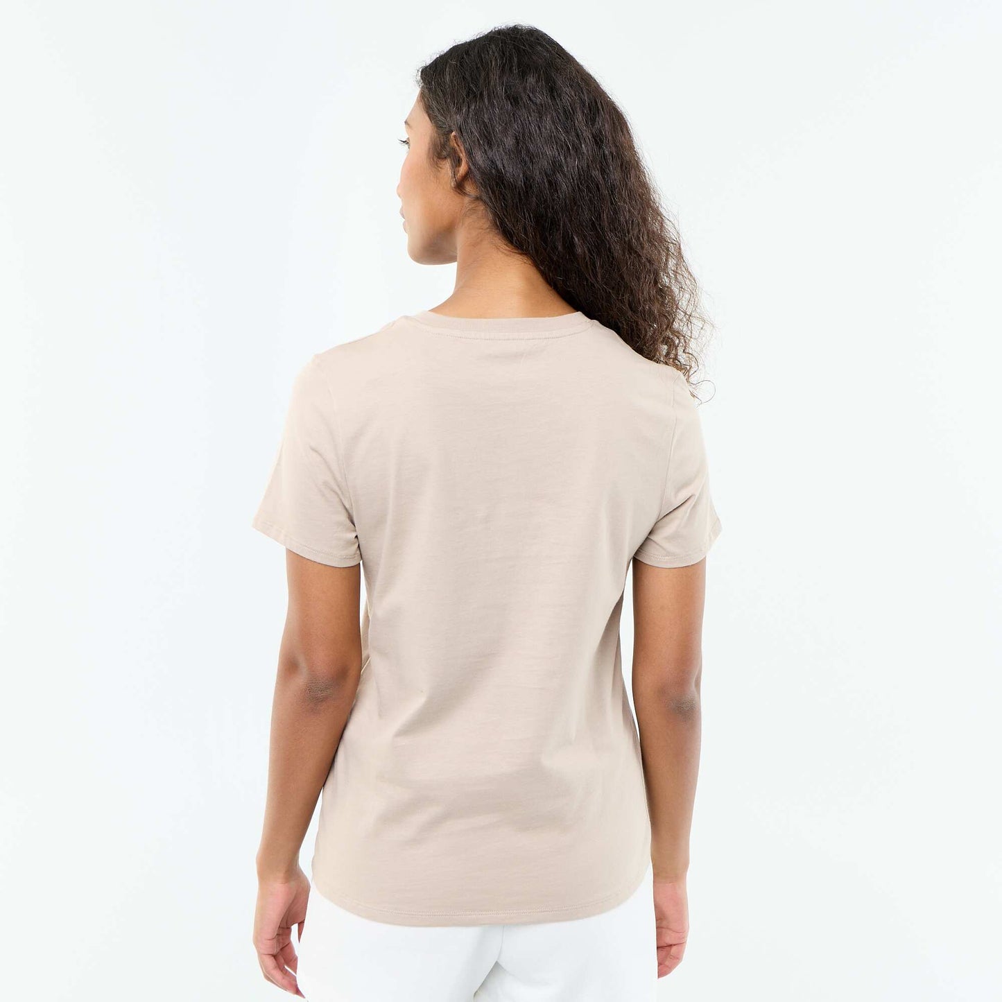 Short-Sleeve Jersey T-Shirt BEIGE