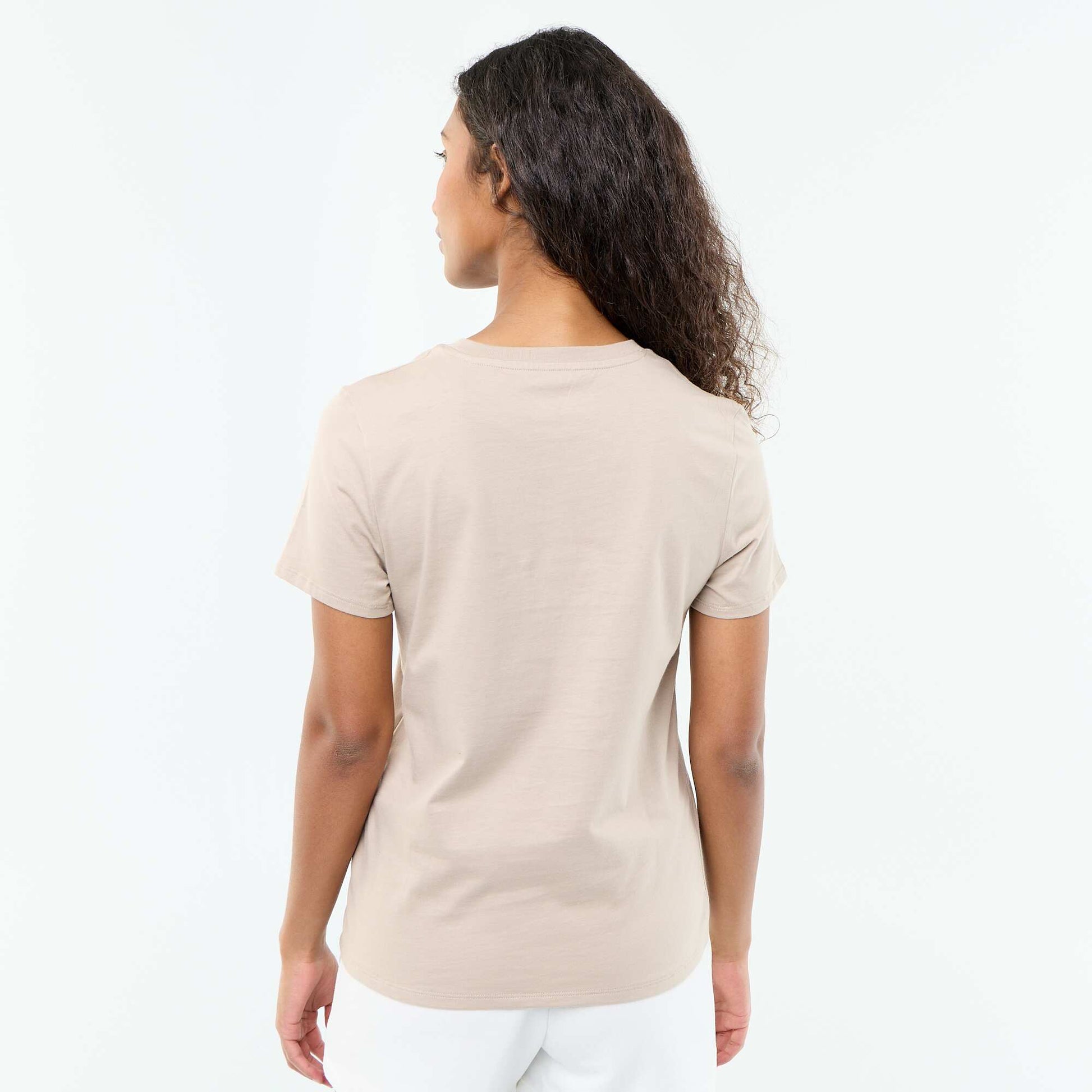 Short-Sleeve Jersey T-Shirt BEIGE
