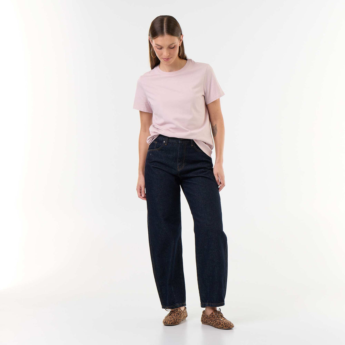 Women's Crew Neck Short Sleeve Cotton T-Shirt PINK