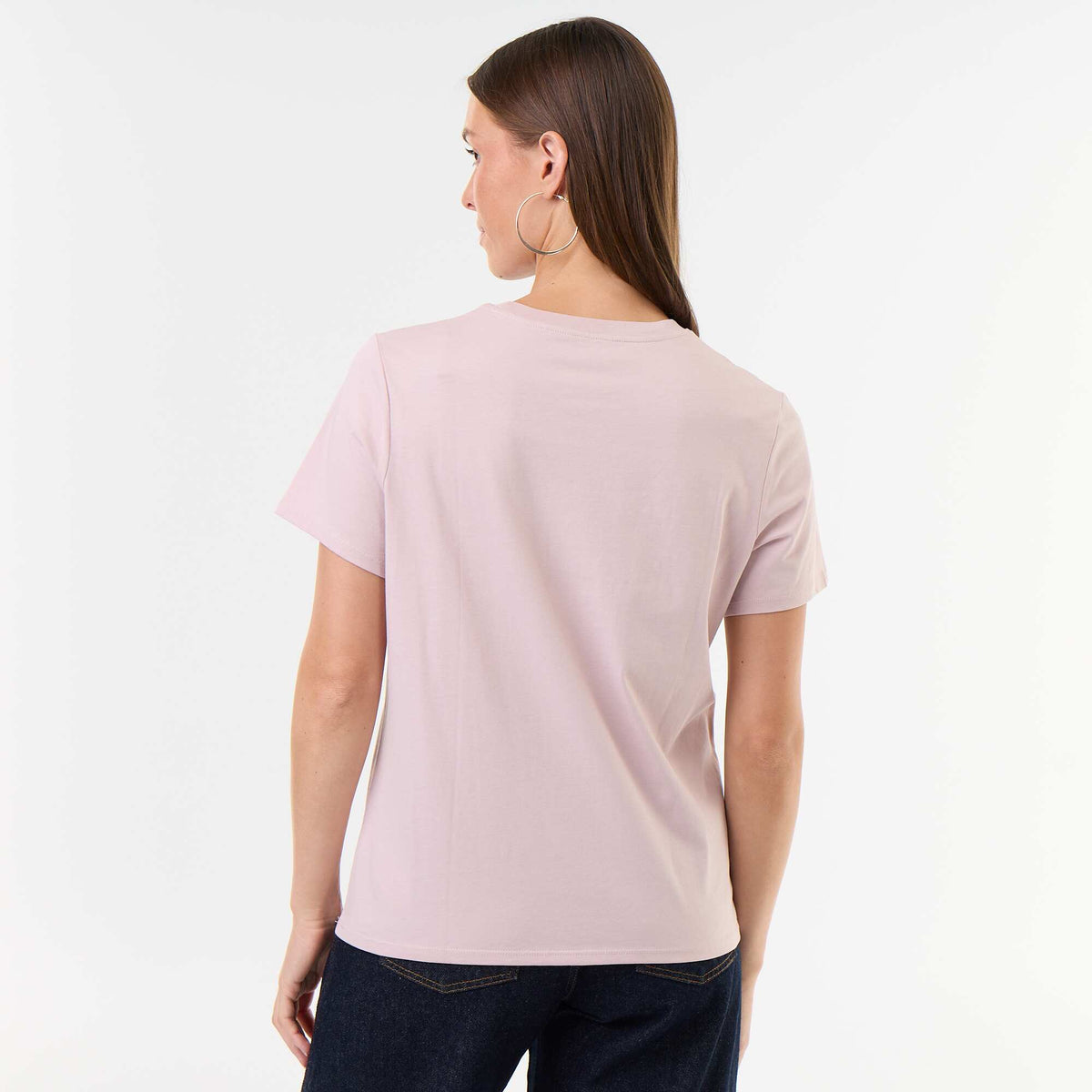 Women's Crew Neck Short Sleeve Cotton T-Shirt PINK