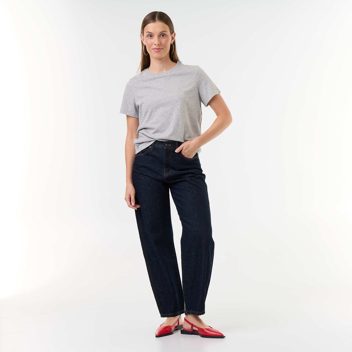Women's Crew Neck Short Sleeve Cotton T-Shirt GREY