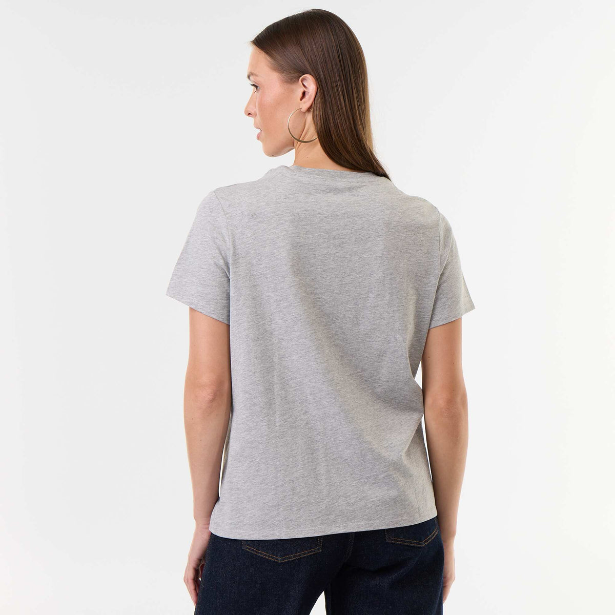 Women's Crew Neck Short Sleeve Cotton T-Shirt GREY
