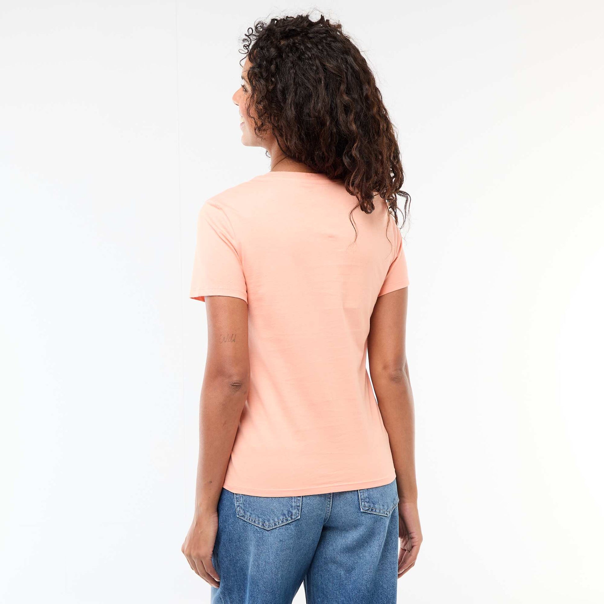 Short-sleeved jersey T-shirt PINK