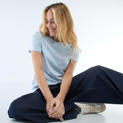 Short-sleeved jersey T-shirt BLUE