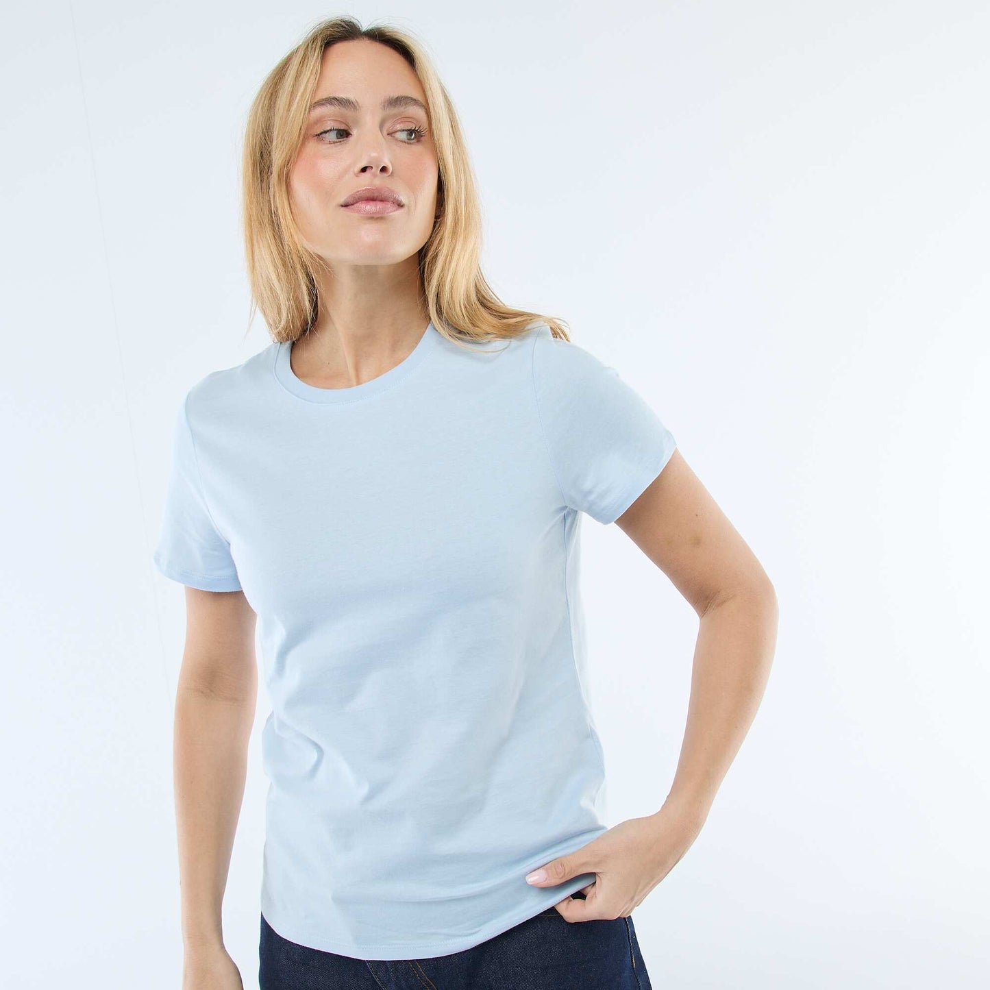 Short-sleeved jersey T-shirt BLUE