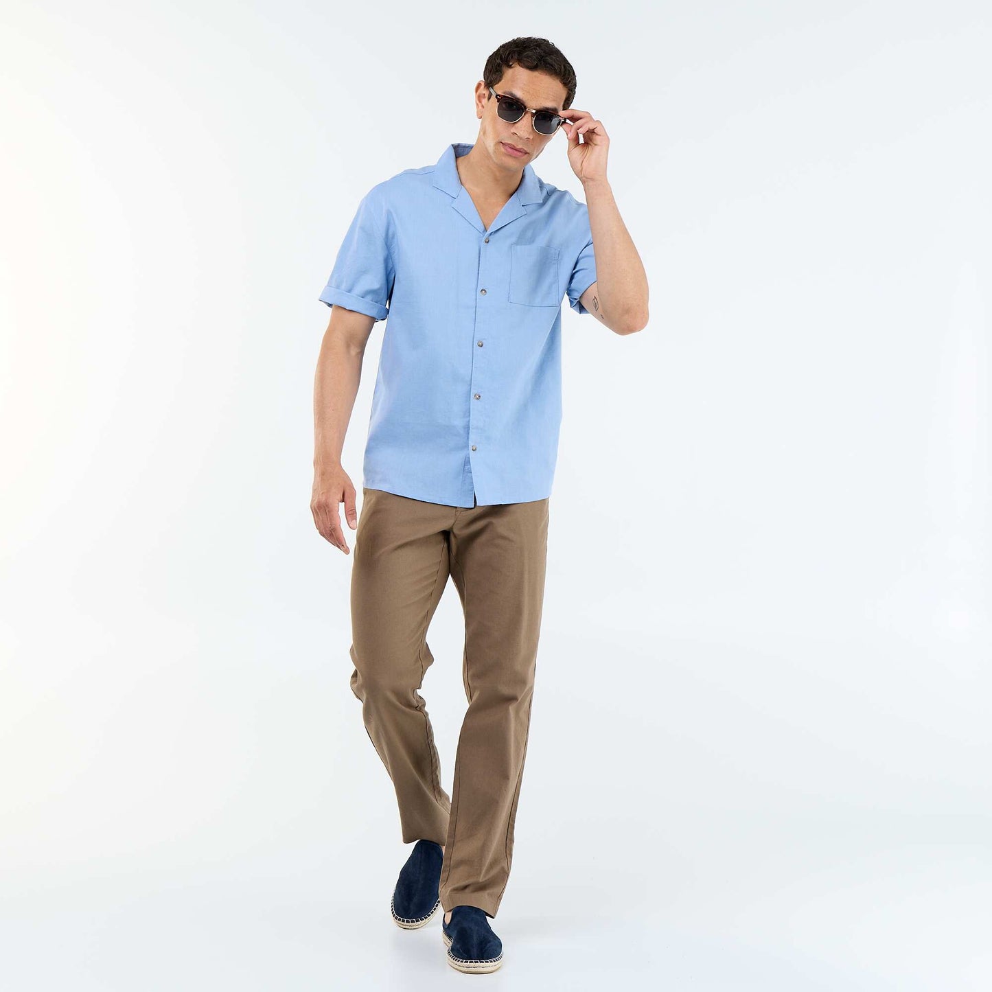 Solid Chino Pants - Regular Waist BROWN
