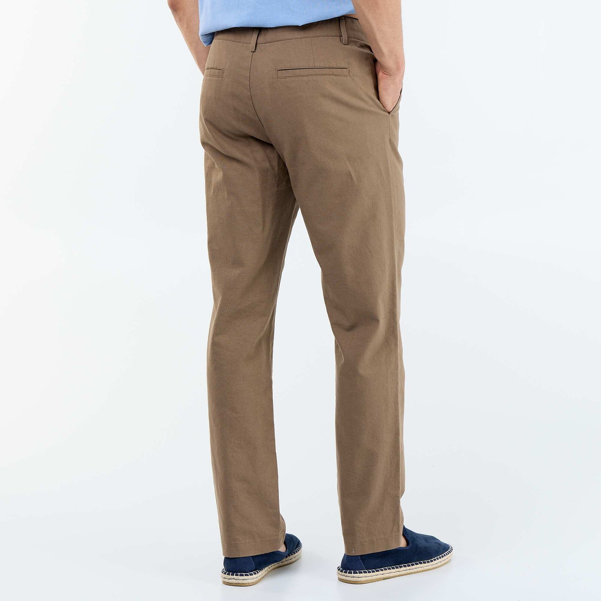 Solid Chino Pants - Regular Waist BROWN