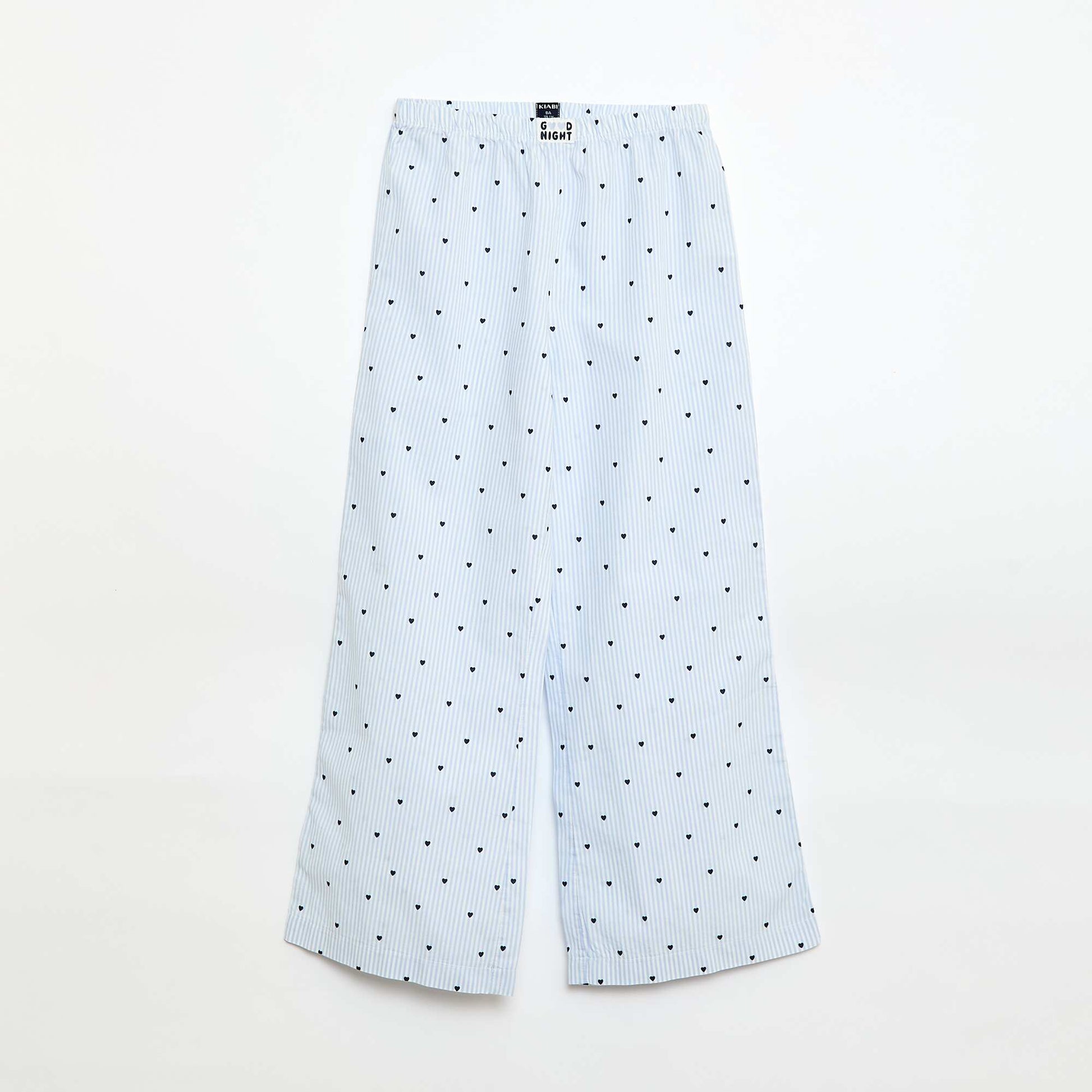 Poplin Long Pajamas - 2 Piece Set BLUE