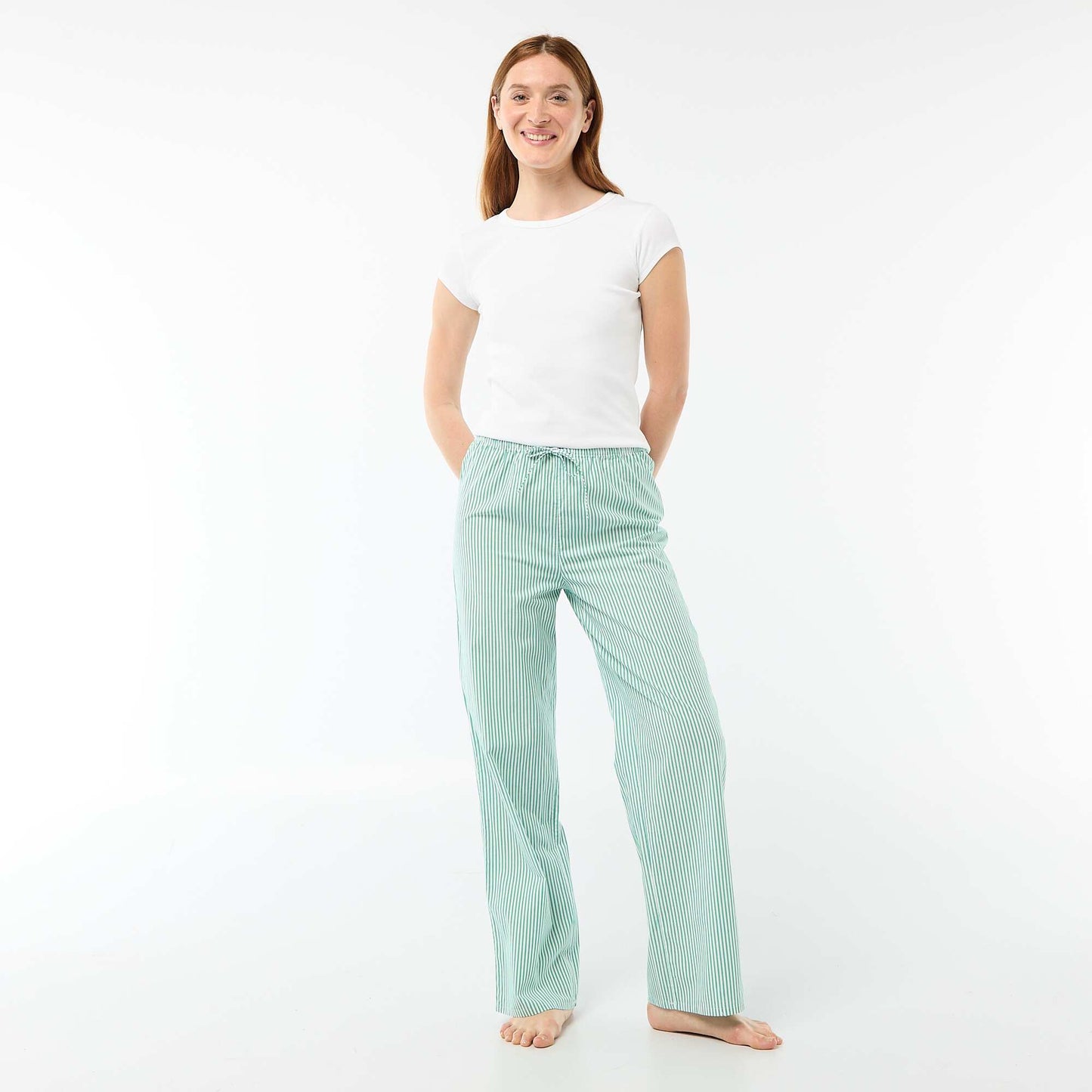 Poplin Pajama Pants GREEN
