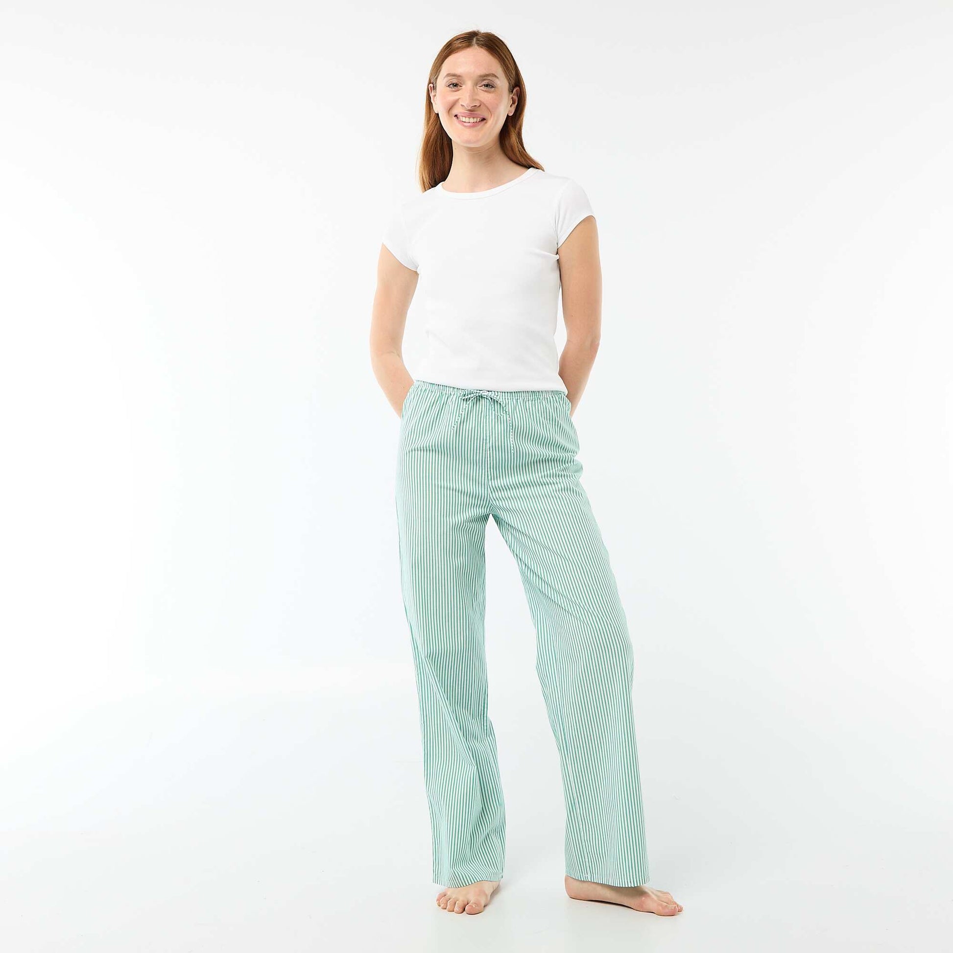 Poplin Pajama Pants GREEN