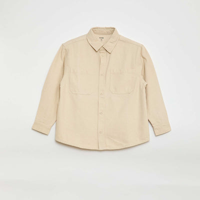 Twill Shirt with 2 Patch Pockets on the Chest WHITE