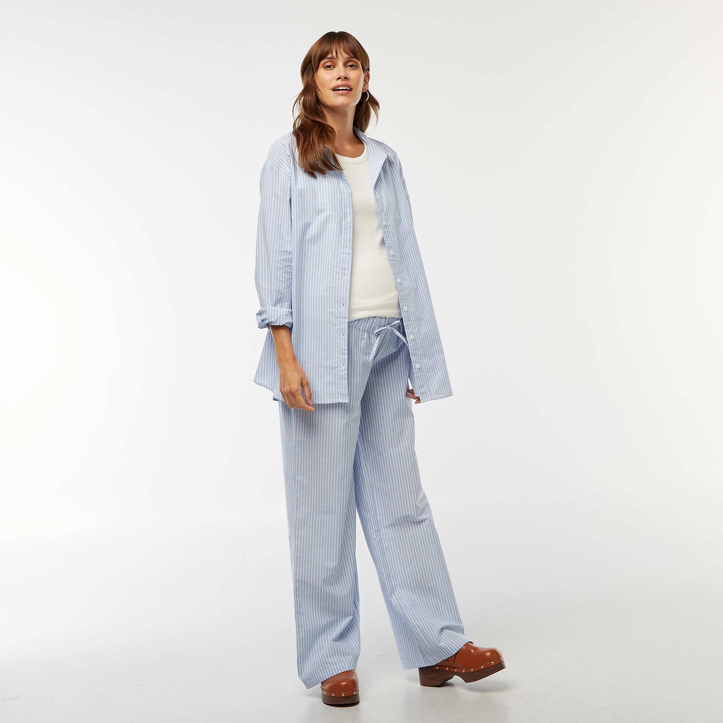 Striped Maternity Shirt BLUE
