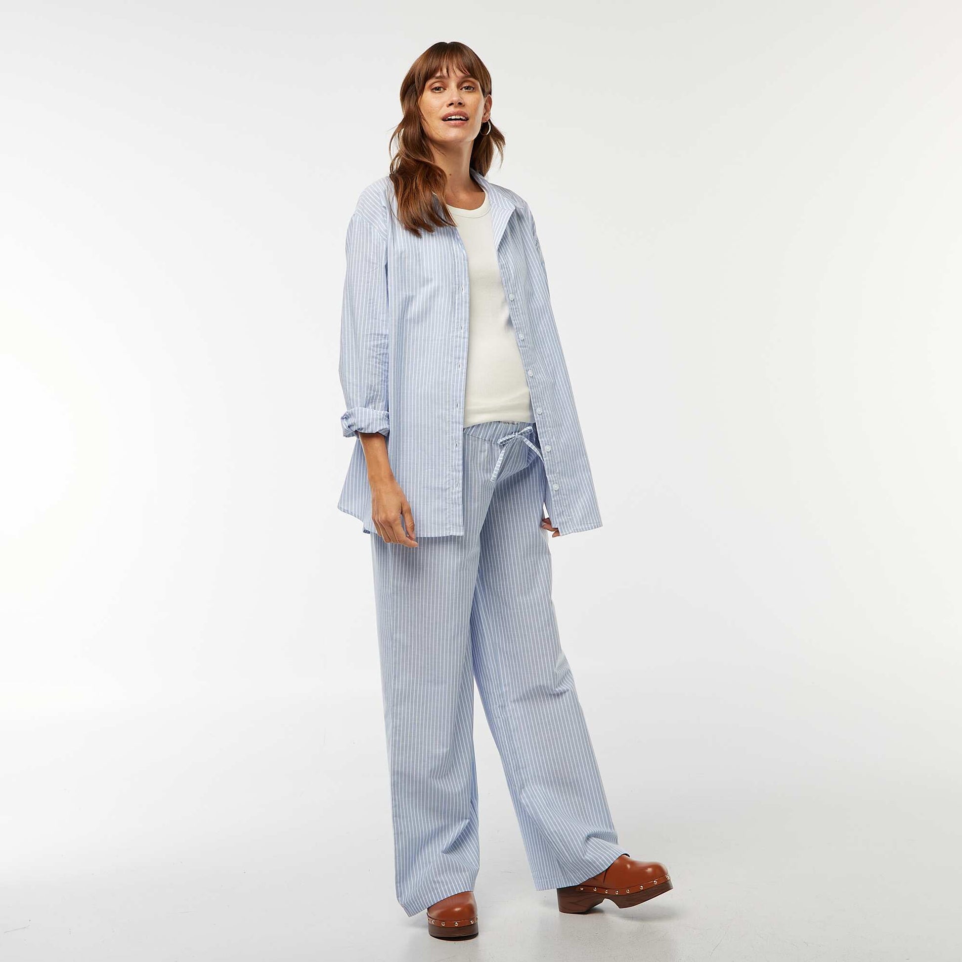 Striped Maternity Shirt BLUE