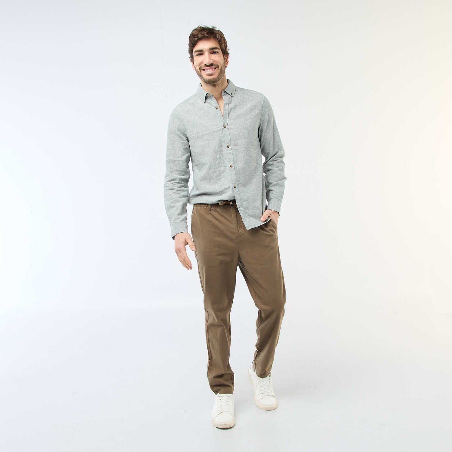 Linen Blend Shirt GREEN