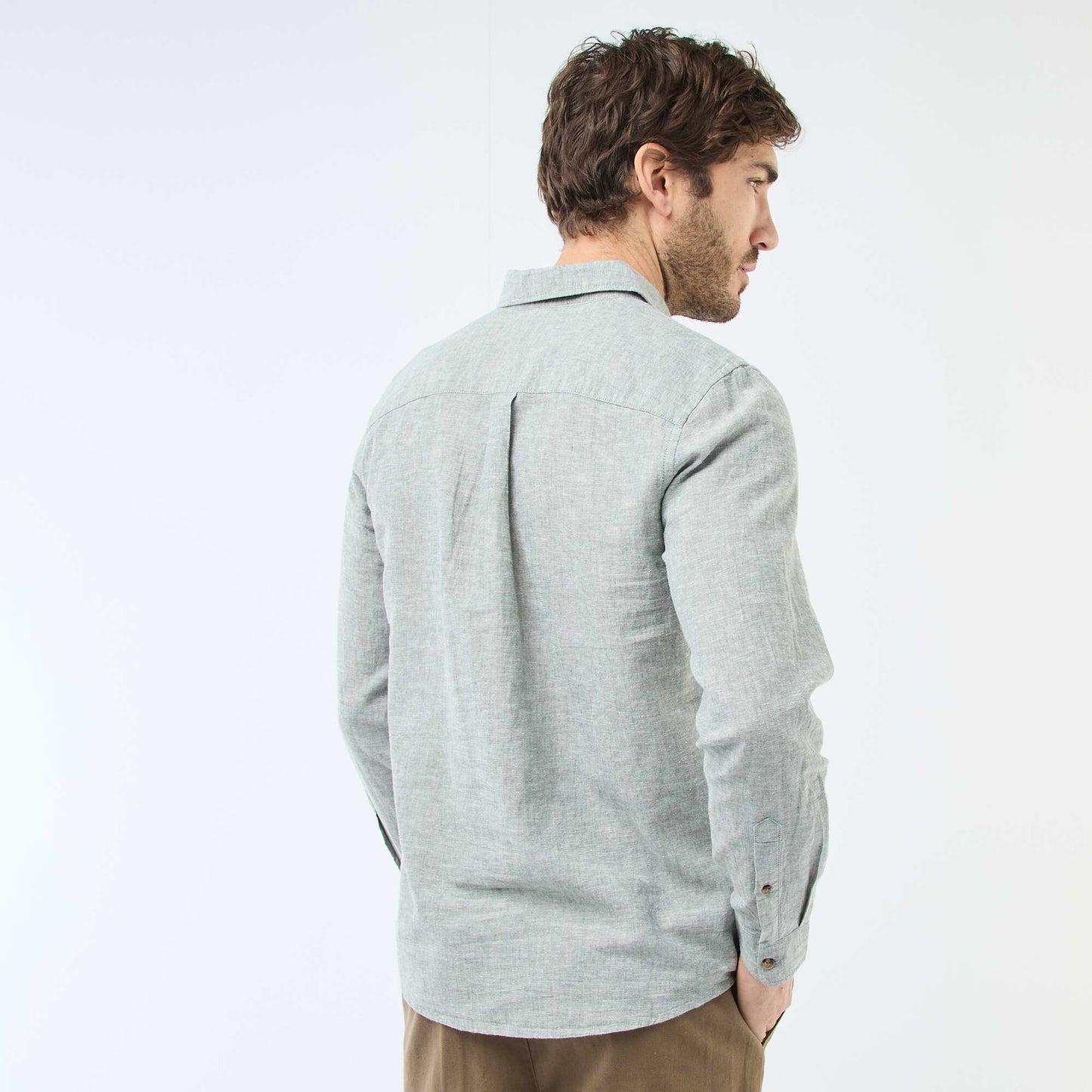 Linen Blend Shirt GREEN