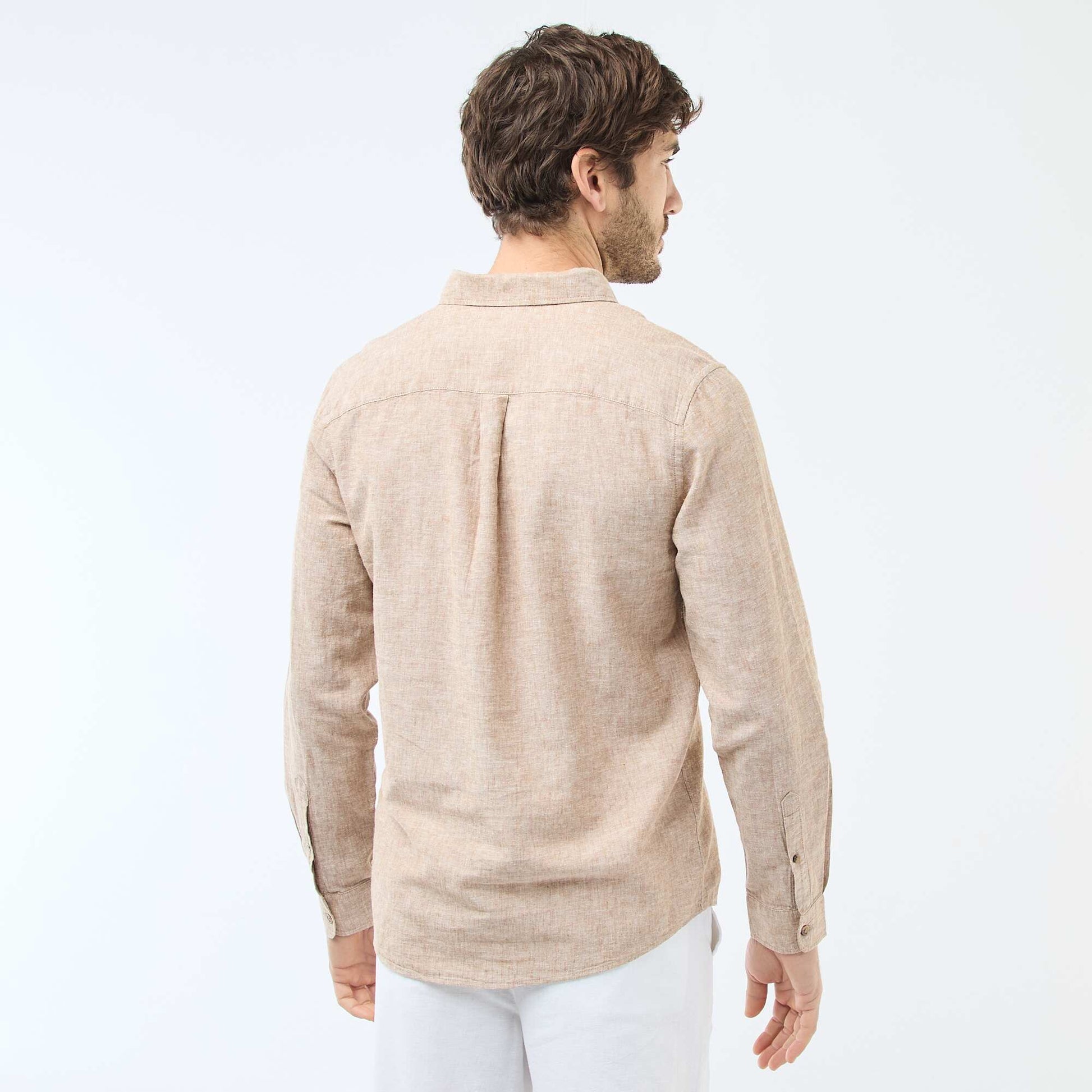 Linen Blend Shirt BROWN