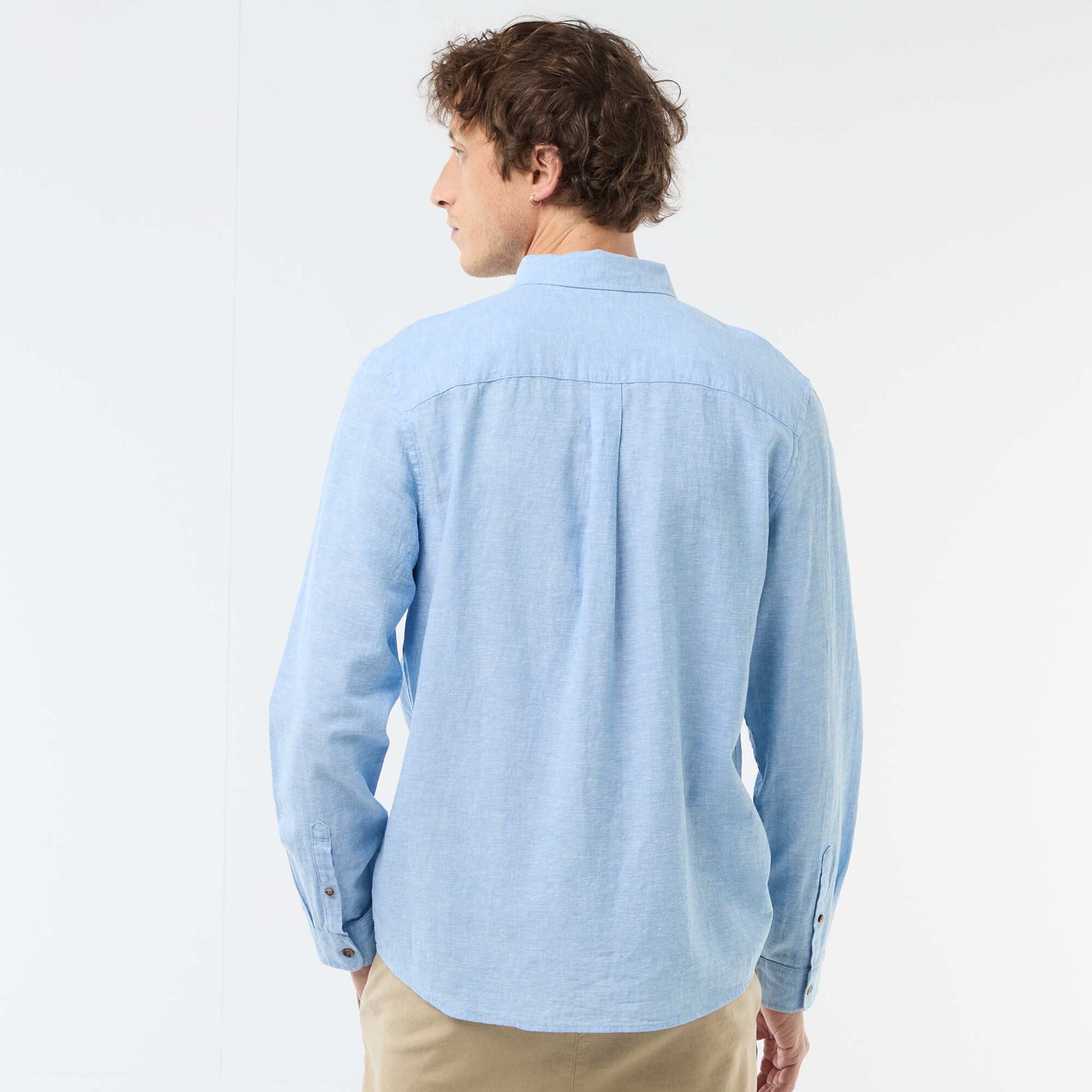Blended linen shirt WHITE