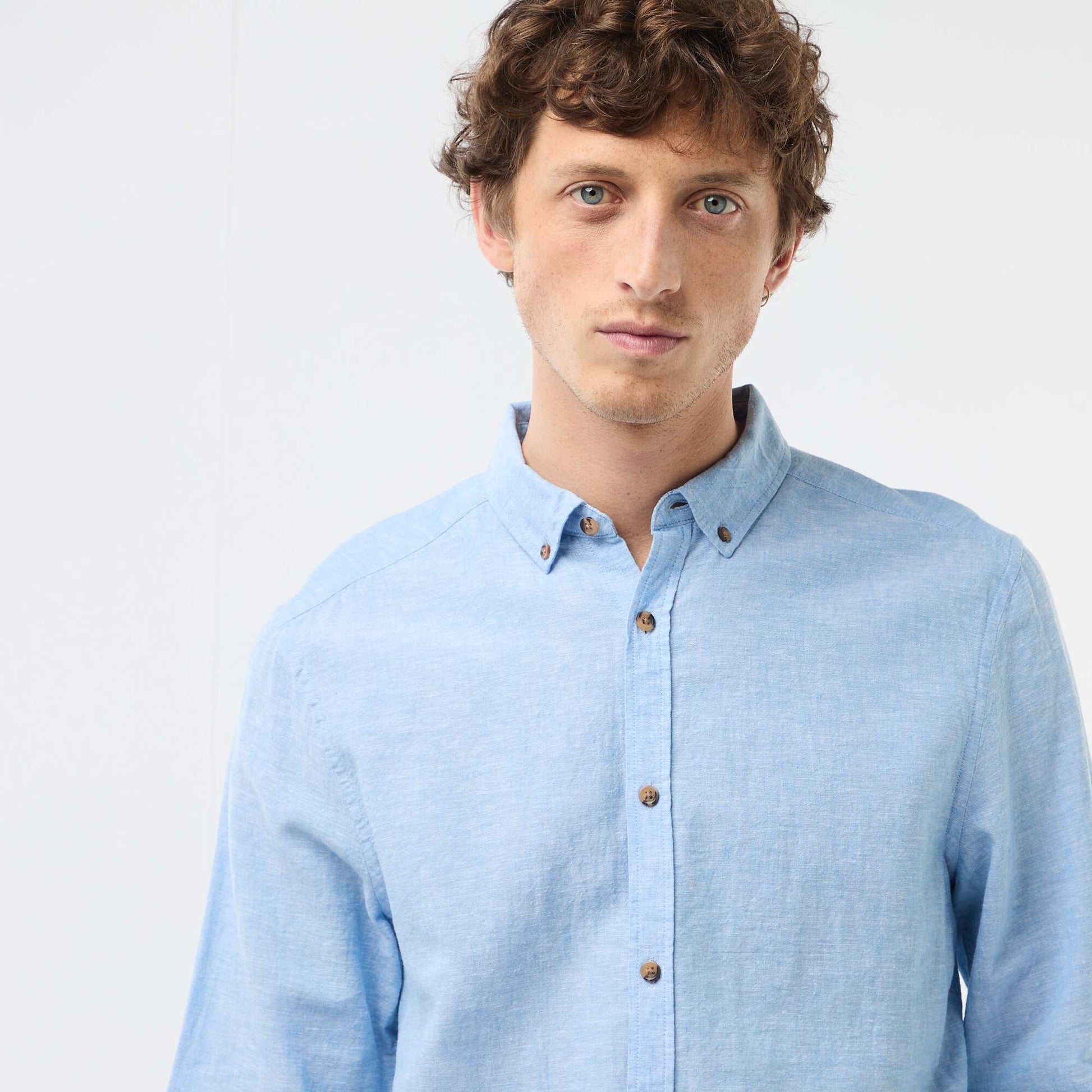 Blended linen shirt WHITE