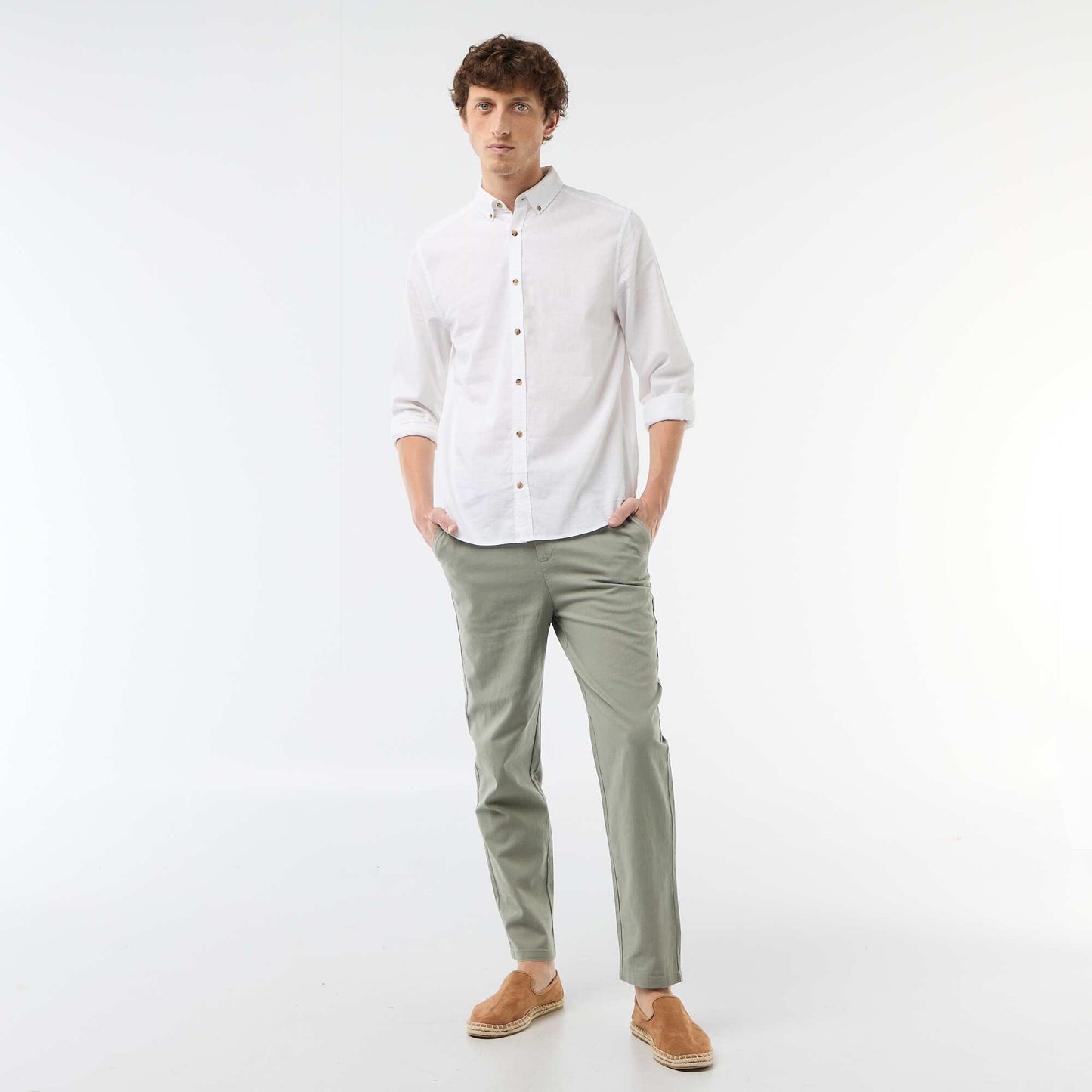 Blended linen shirt WHITE