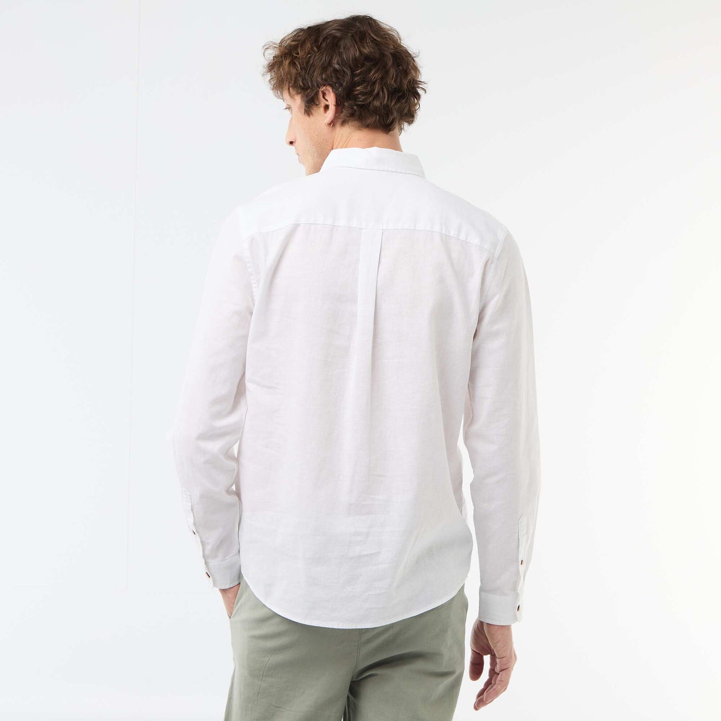 Blended linen shirt WHITE