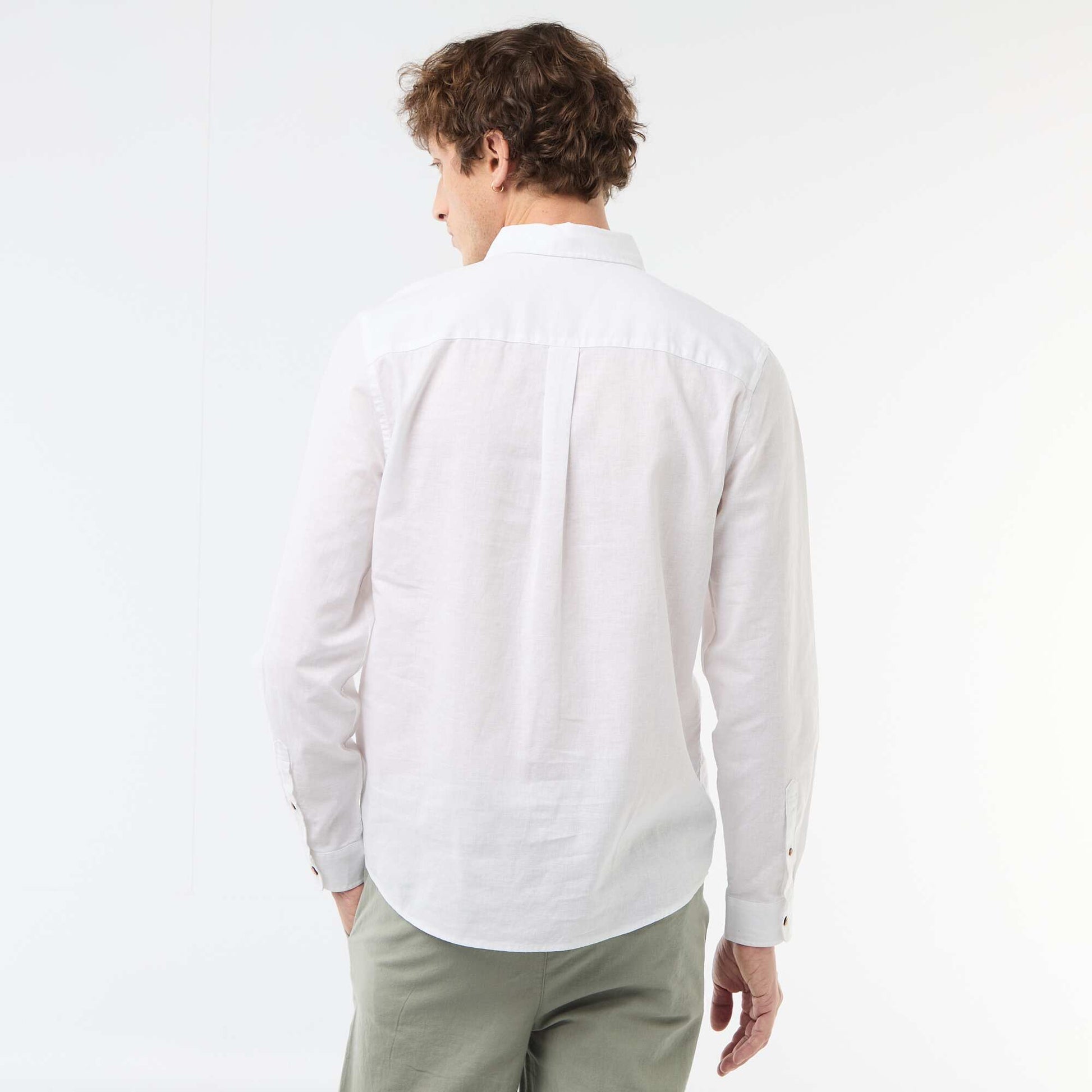 Blended linen shirt WHITE