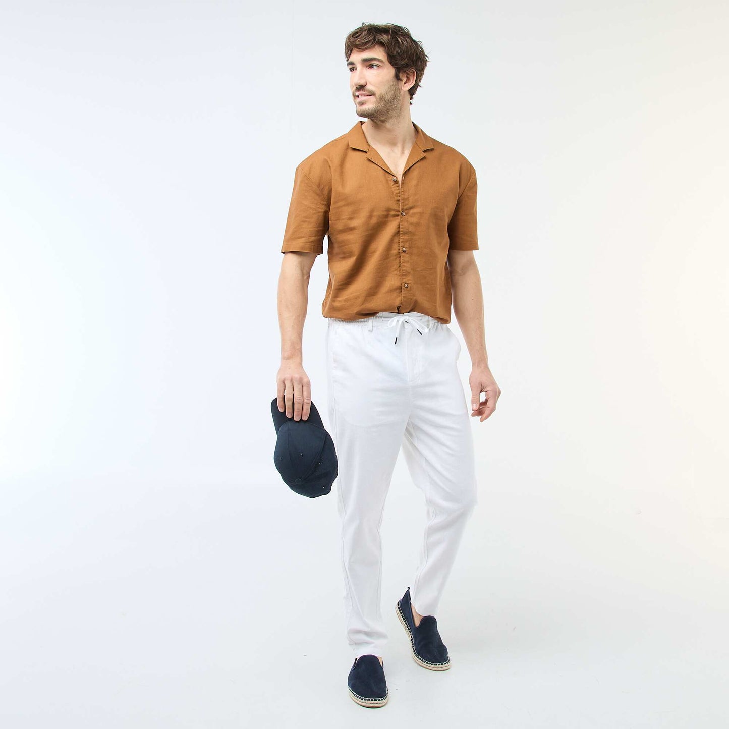 Linen Blend Shirt BROWN