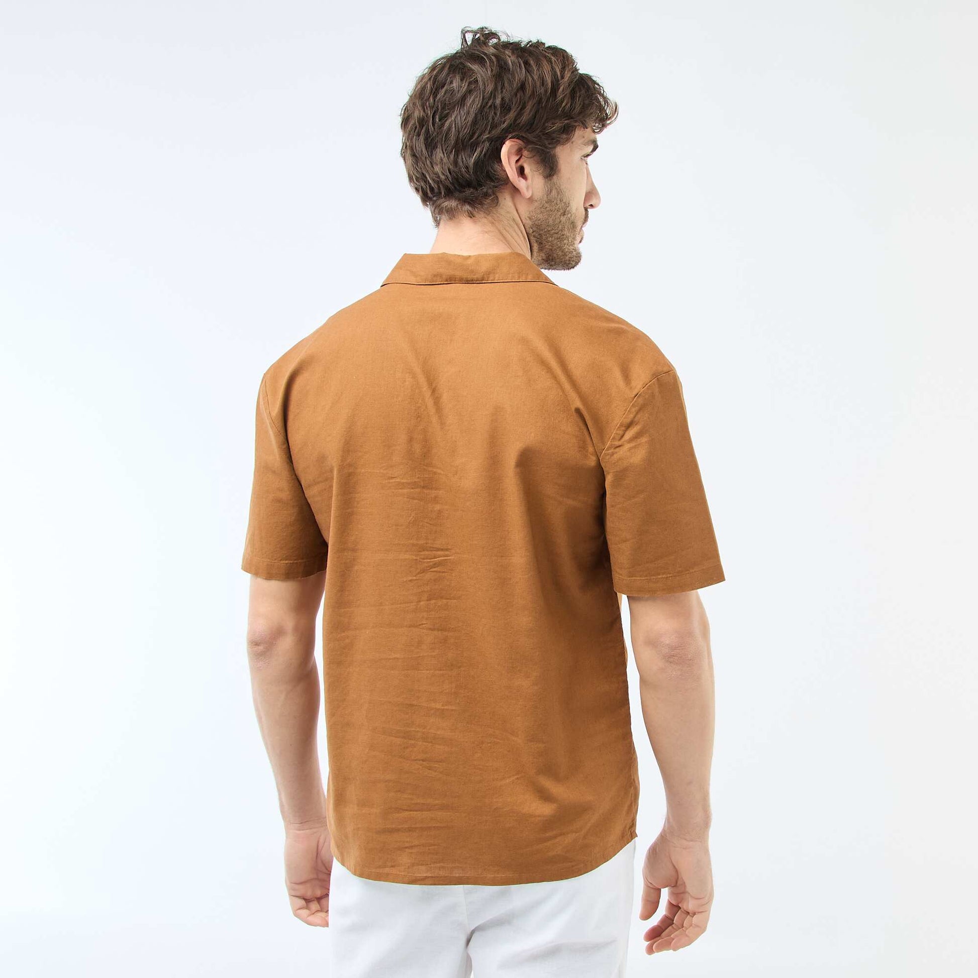 Linen Blend Shirt BROWN