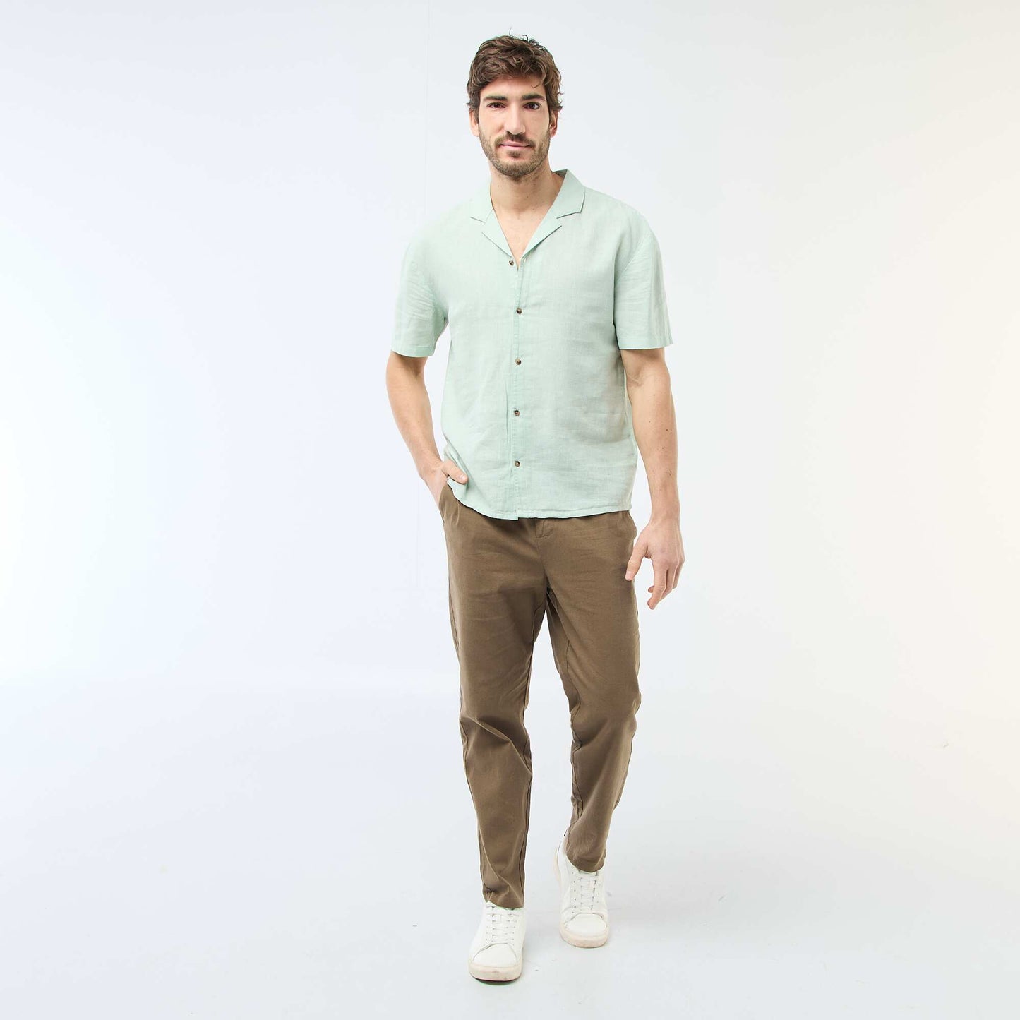 Linen Blend Shirt GREEN