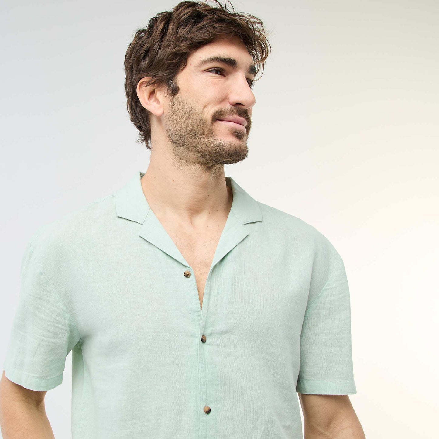 Linen Blend Shirt GREEN