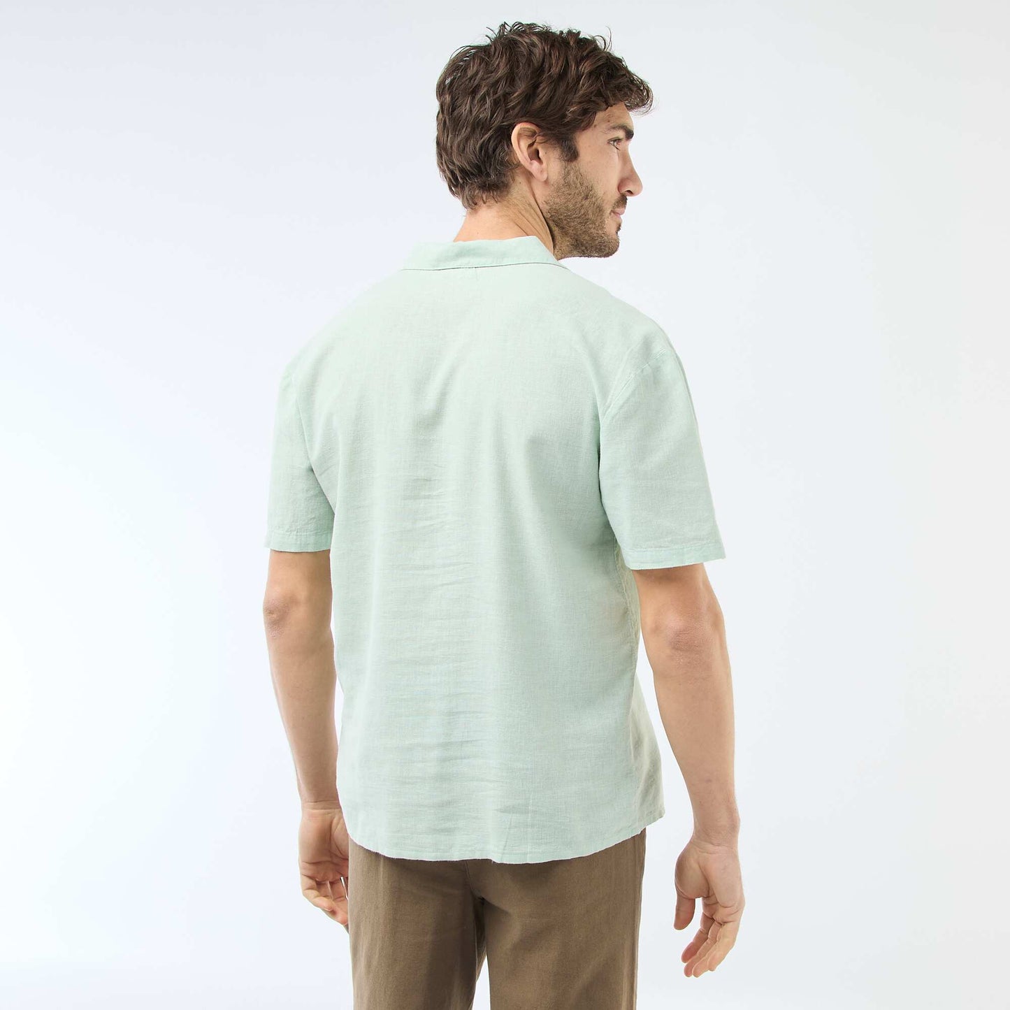 Linen Blend Shirt GREEN