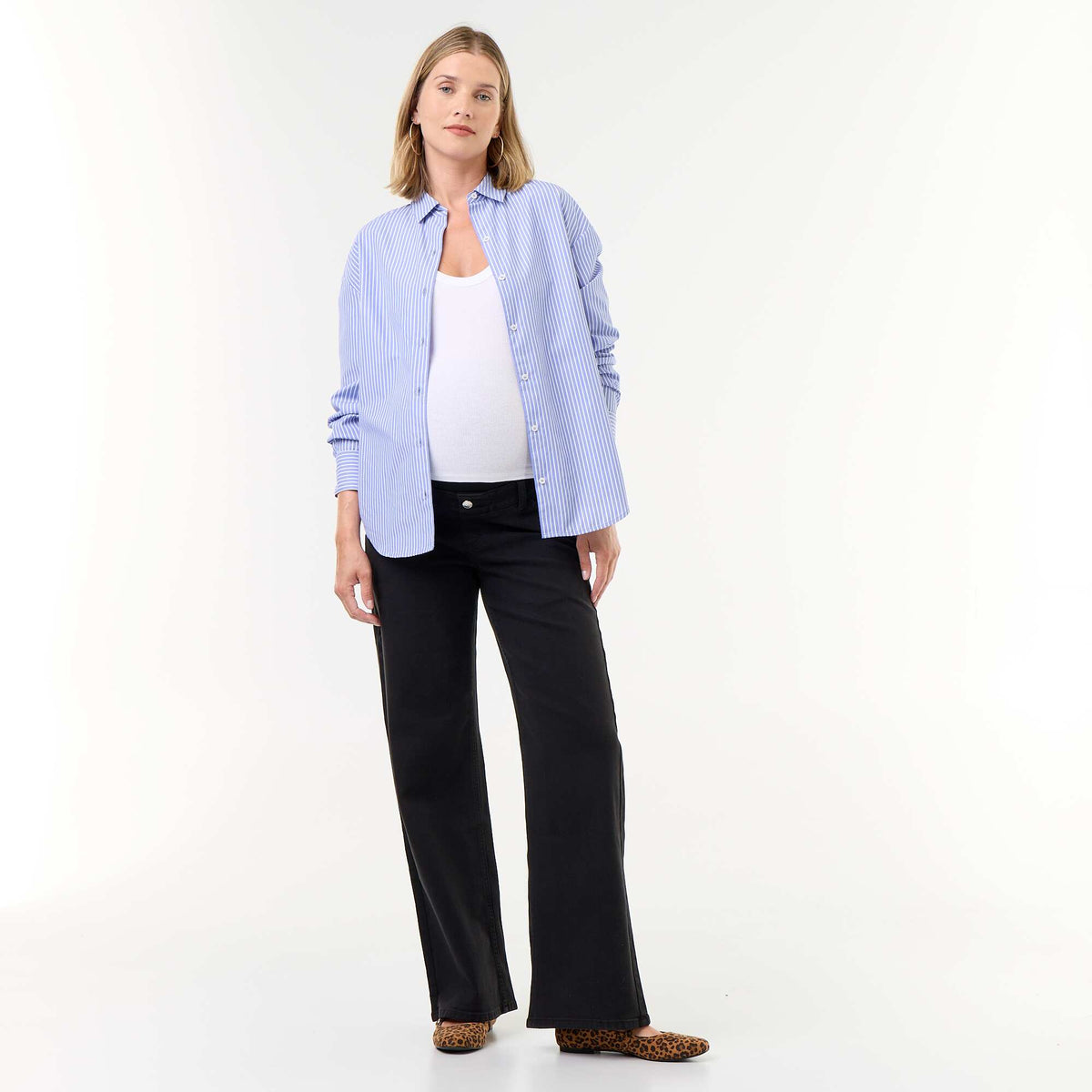 Wide leg maternity trousers BLACK