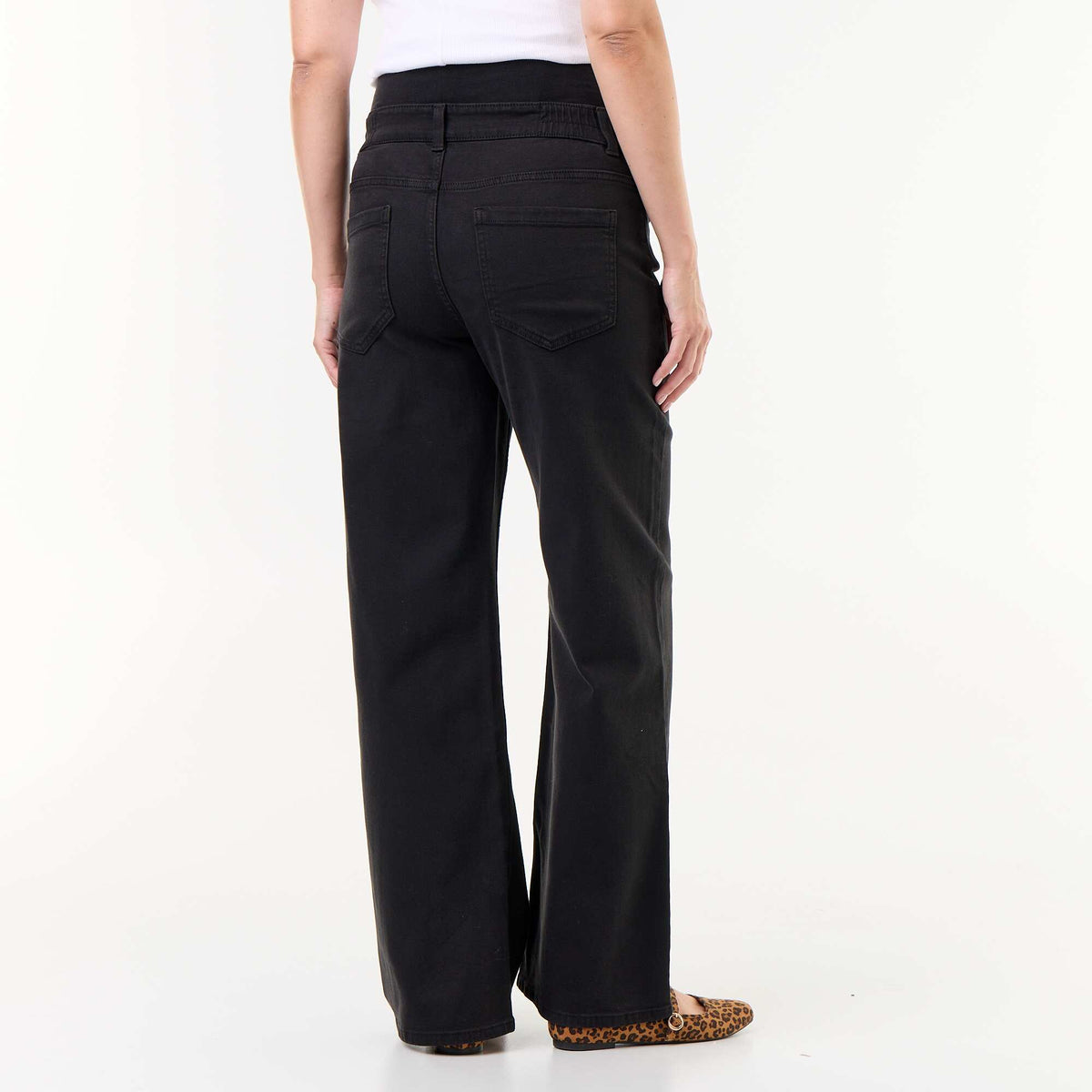 Wide leg maternity trousers BLACK