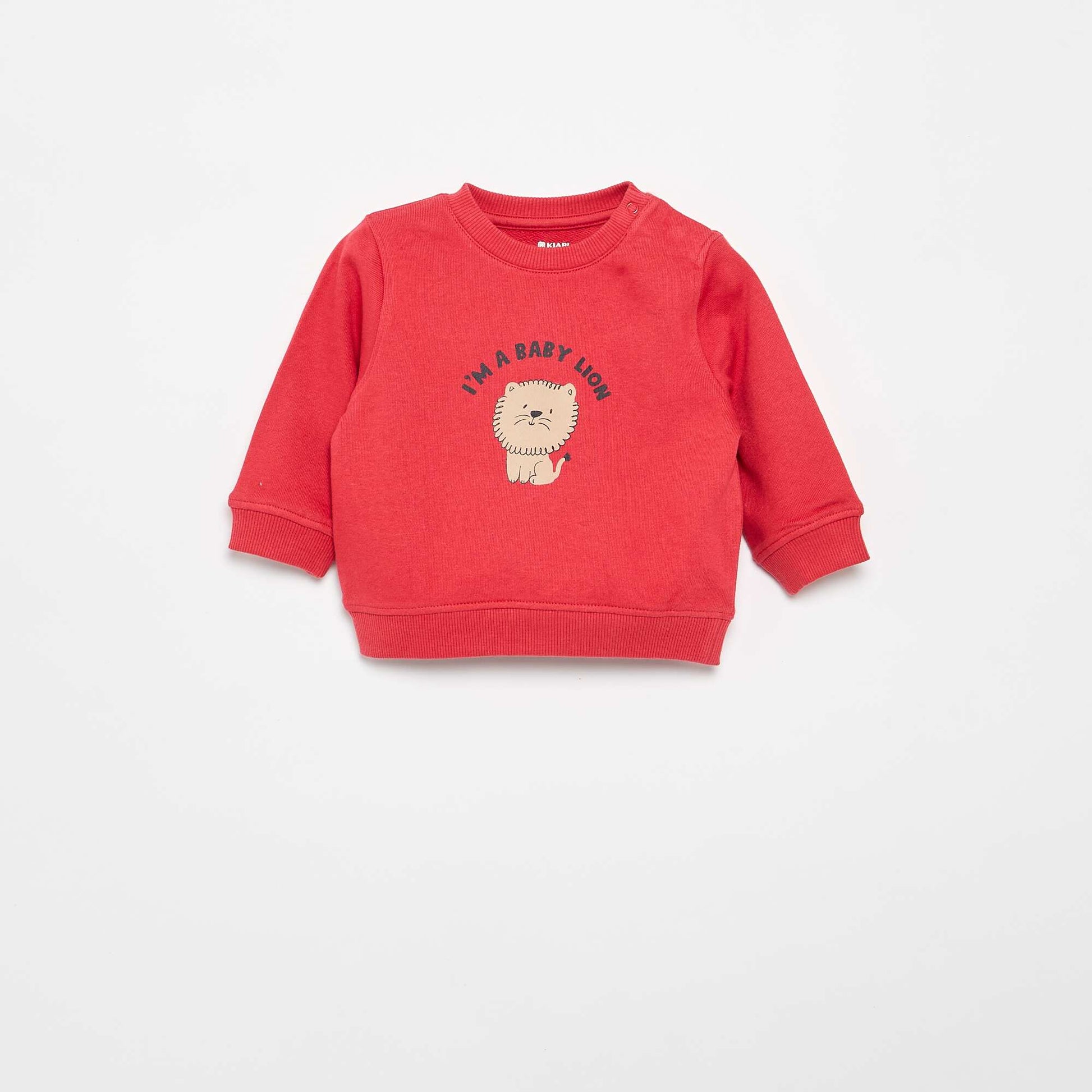 Lightweight Fleece Sweatshirt with Print RED