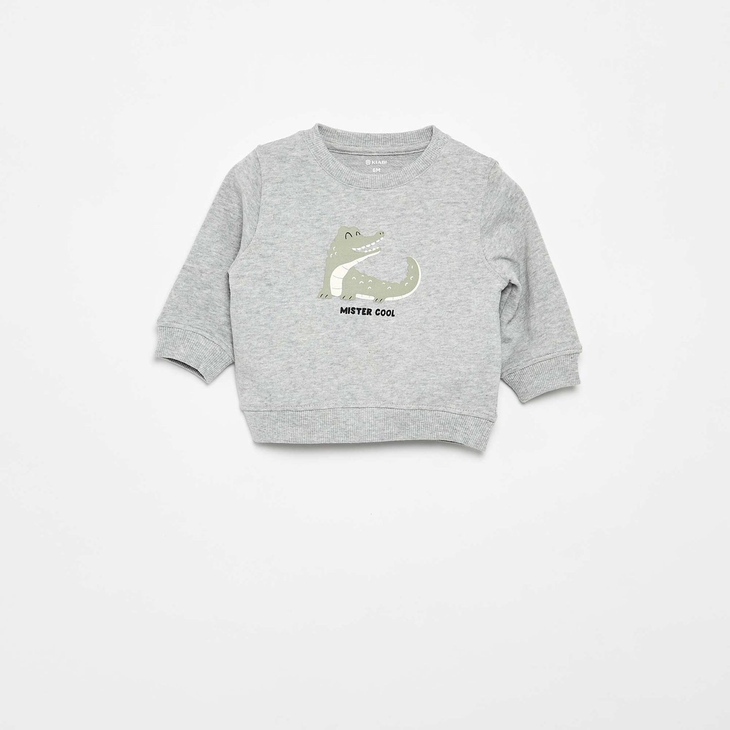 Lightweight Fleece Sweatshirt with Print GREY
