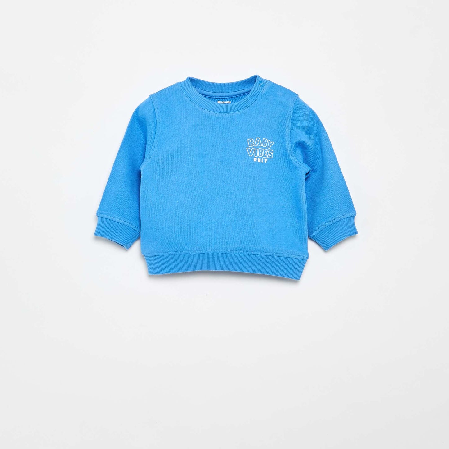 Lightweight Fleece Sweatshirt with Print BLUE