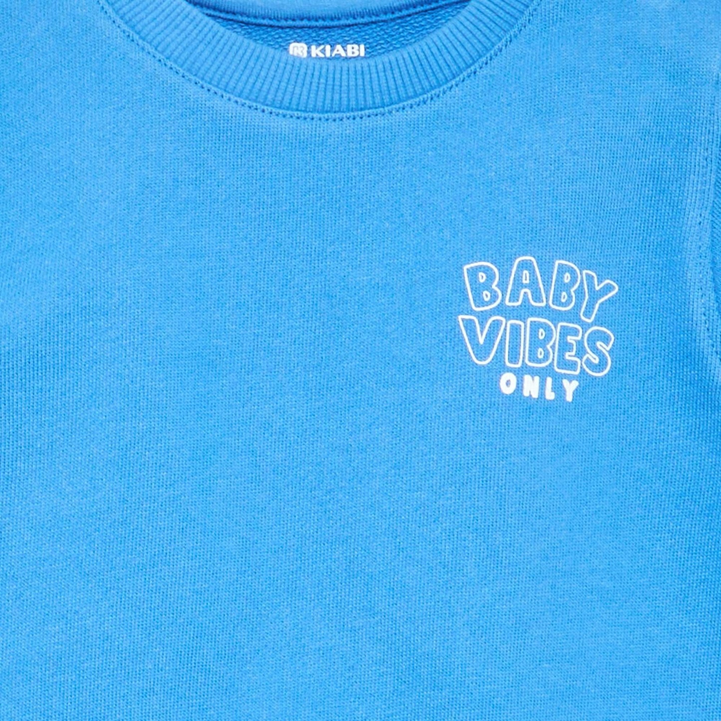 Lightweight Fleece Sweatshirt with Print BLUE