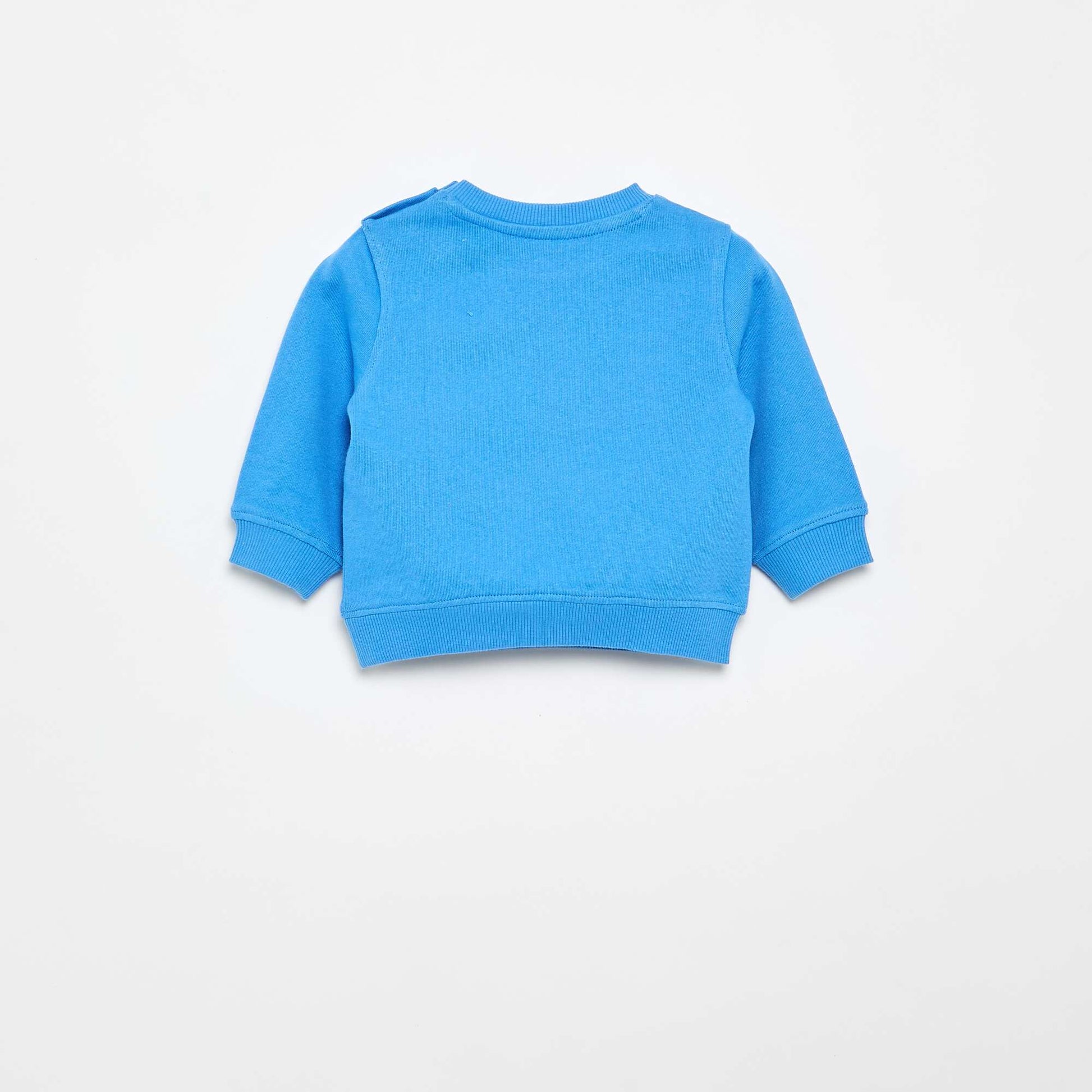 Lightweight Fleece Sweatshirt with Print BLUE