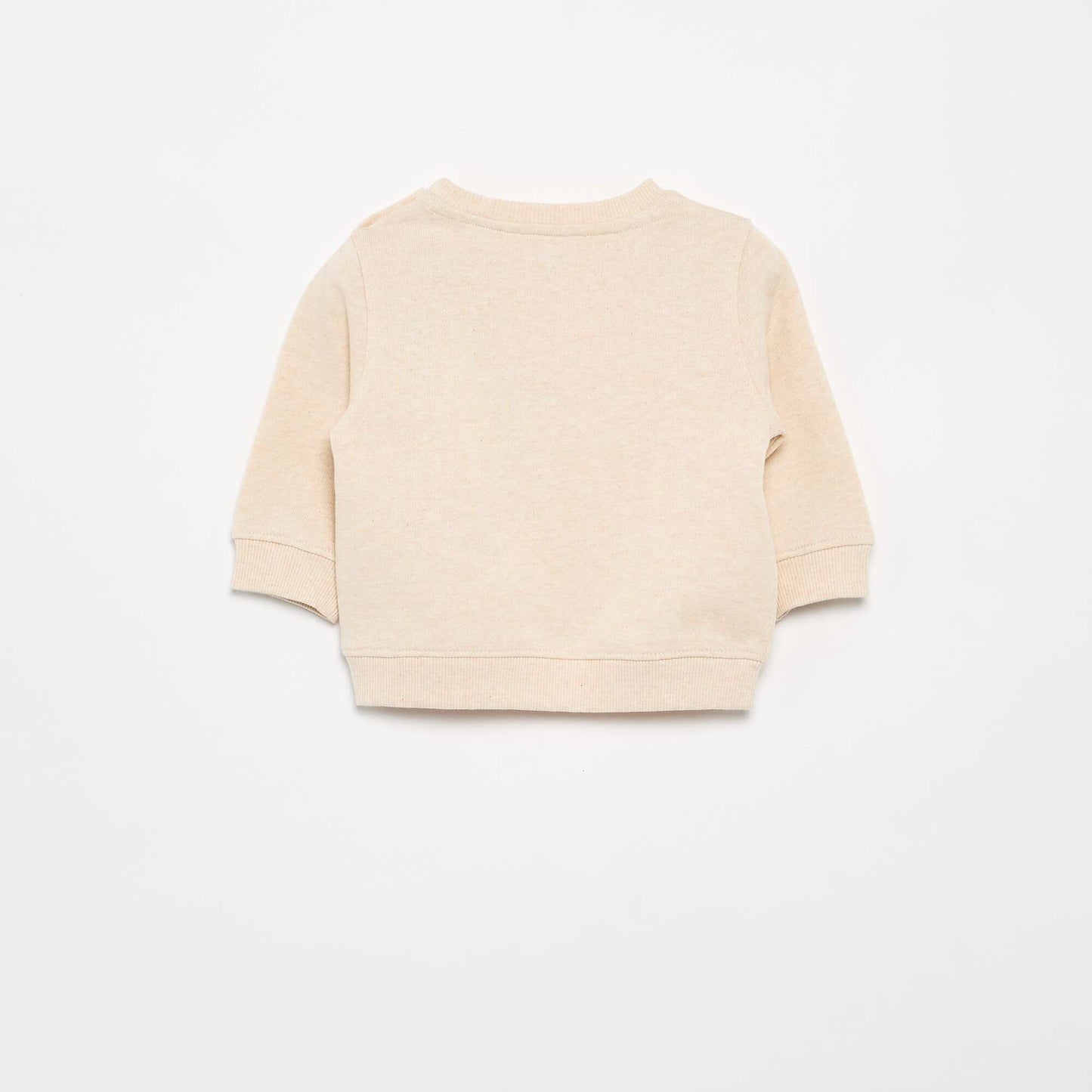 Lightweight Fleece Sweatshirt with Print BEIGE