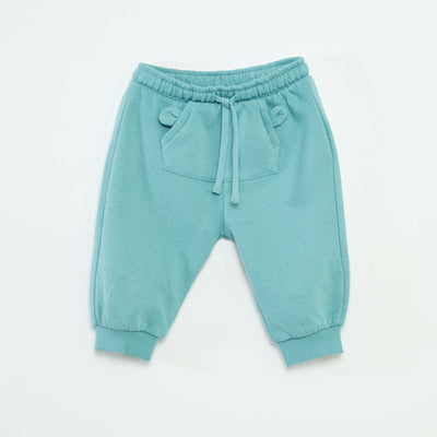 Fleece Joggers with Kangaroo Pocket and Novelty Ears BLUE