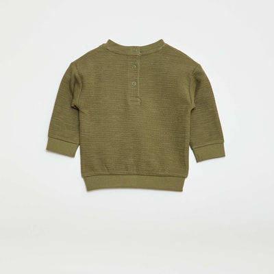 Thick T-shirt with Embroidered Animal KHAKI