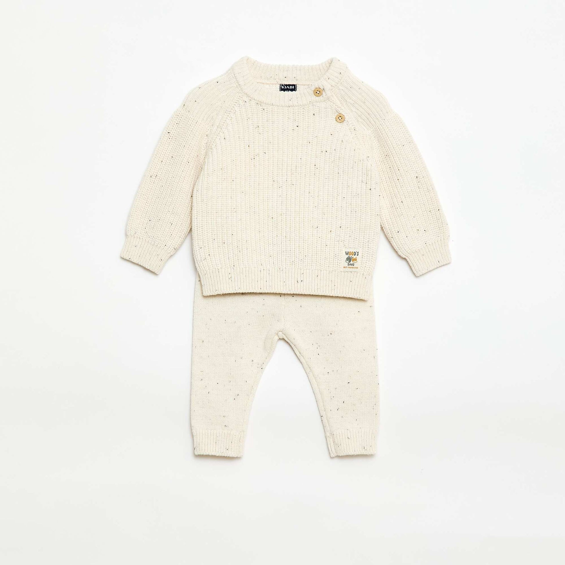 Marled Knit 2-Piece Set WHITE